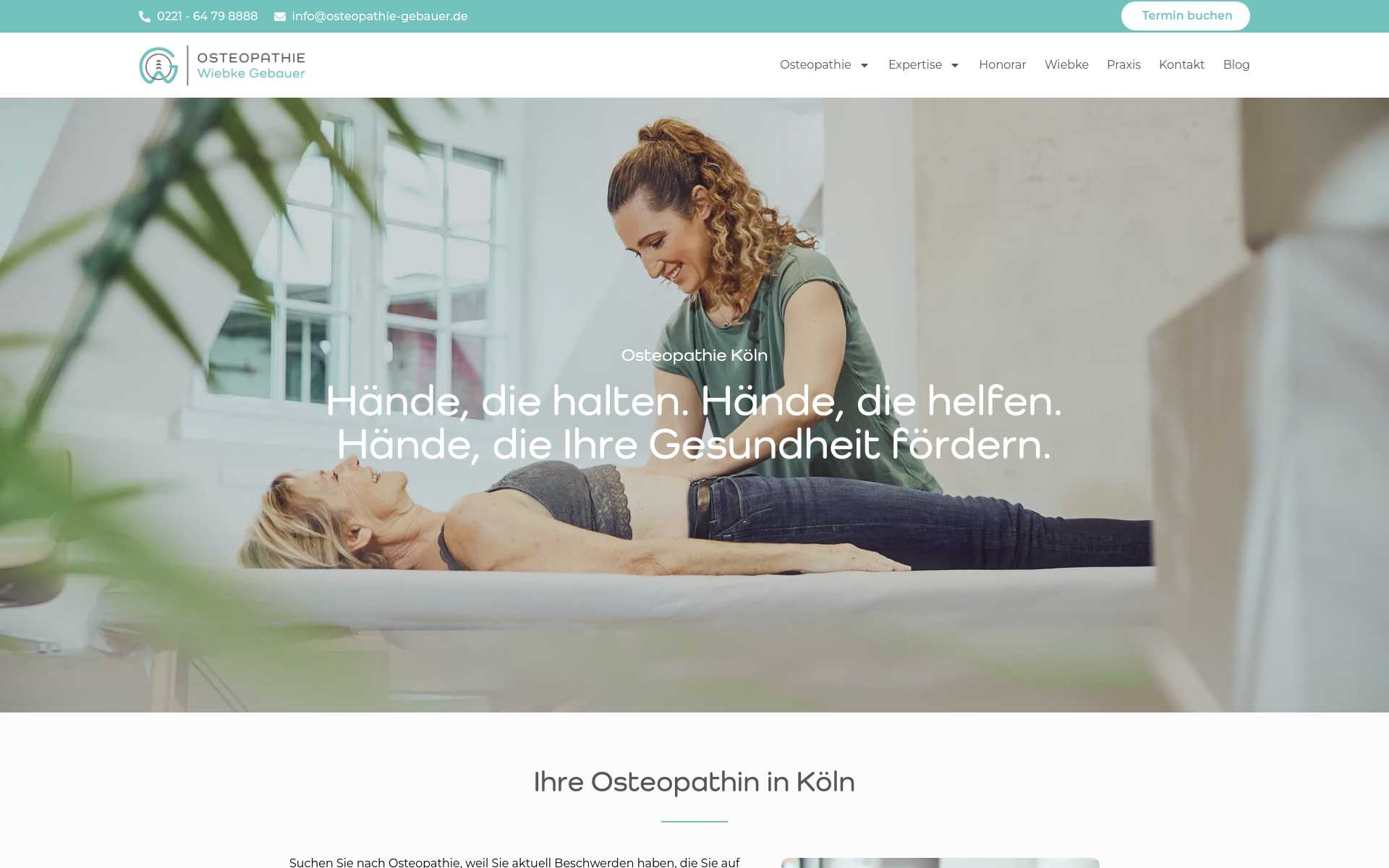 Screenshot der Website