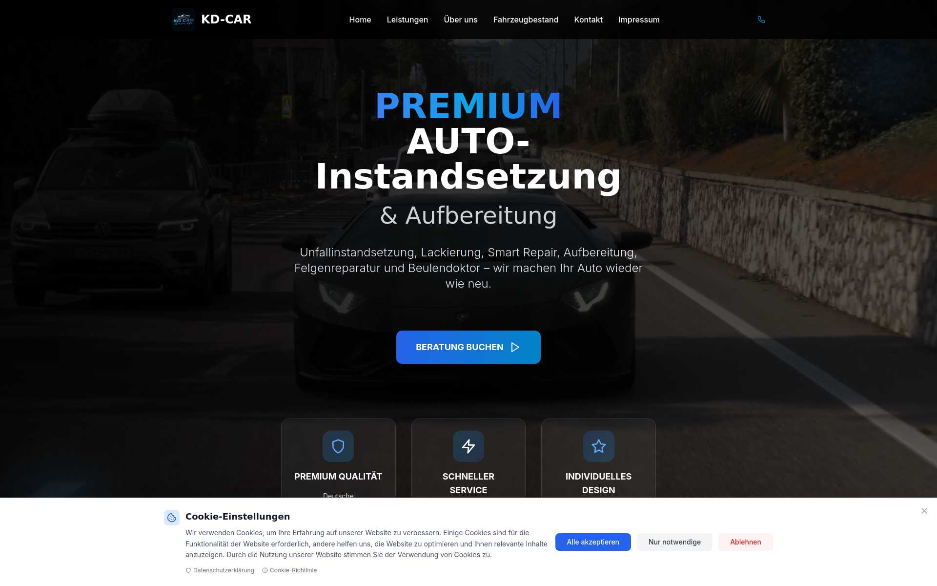 Screenshot der Website