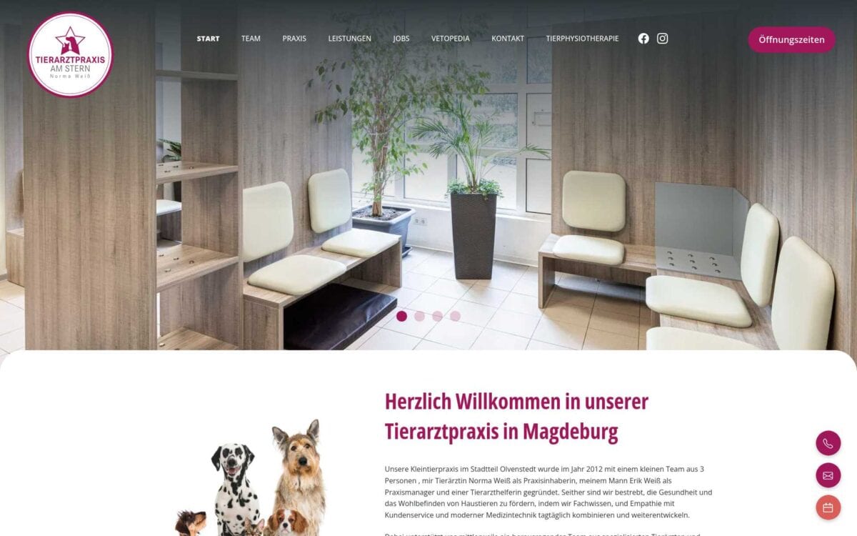 Screenshot der Website