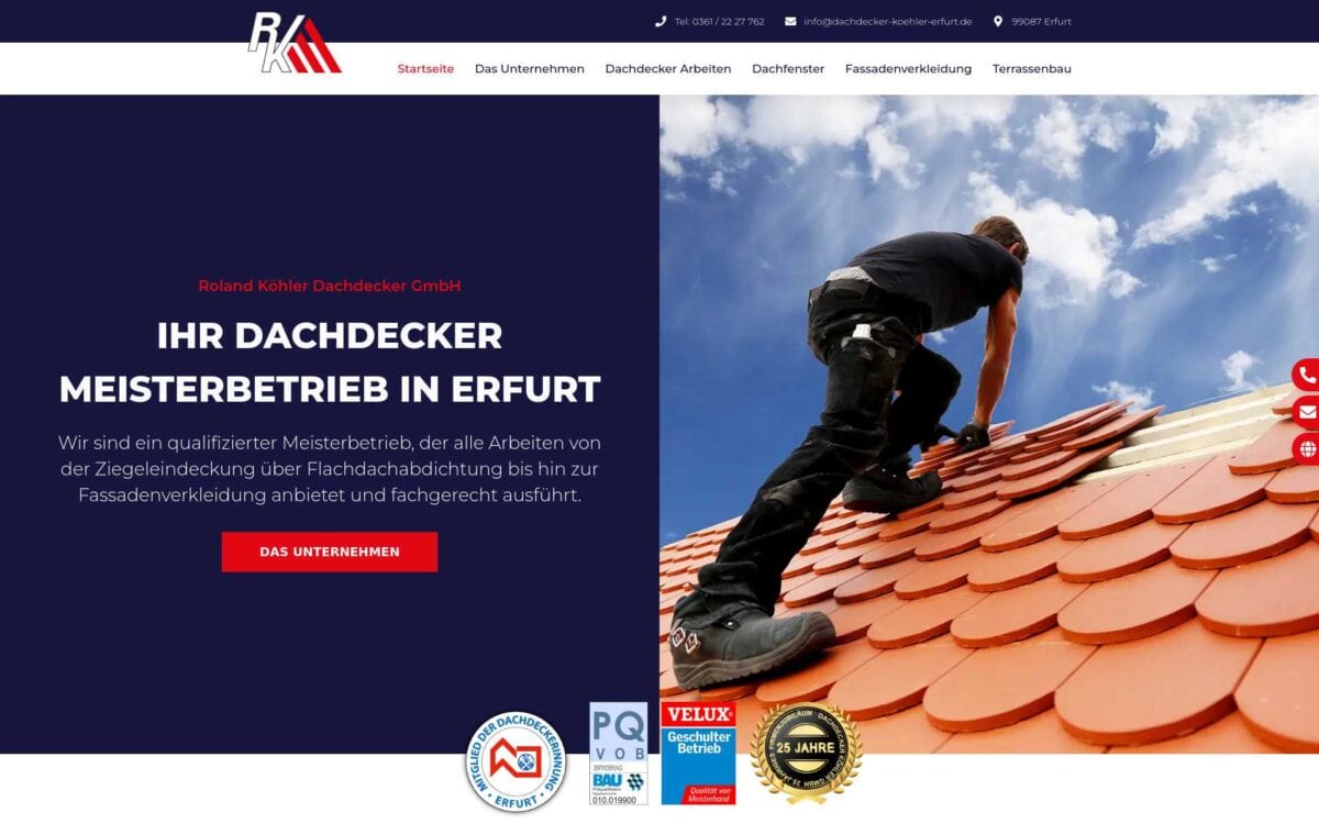 Screenshot der Website