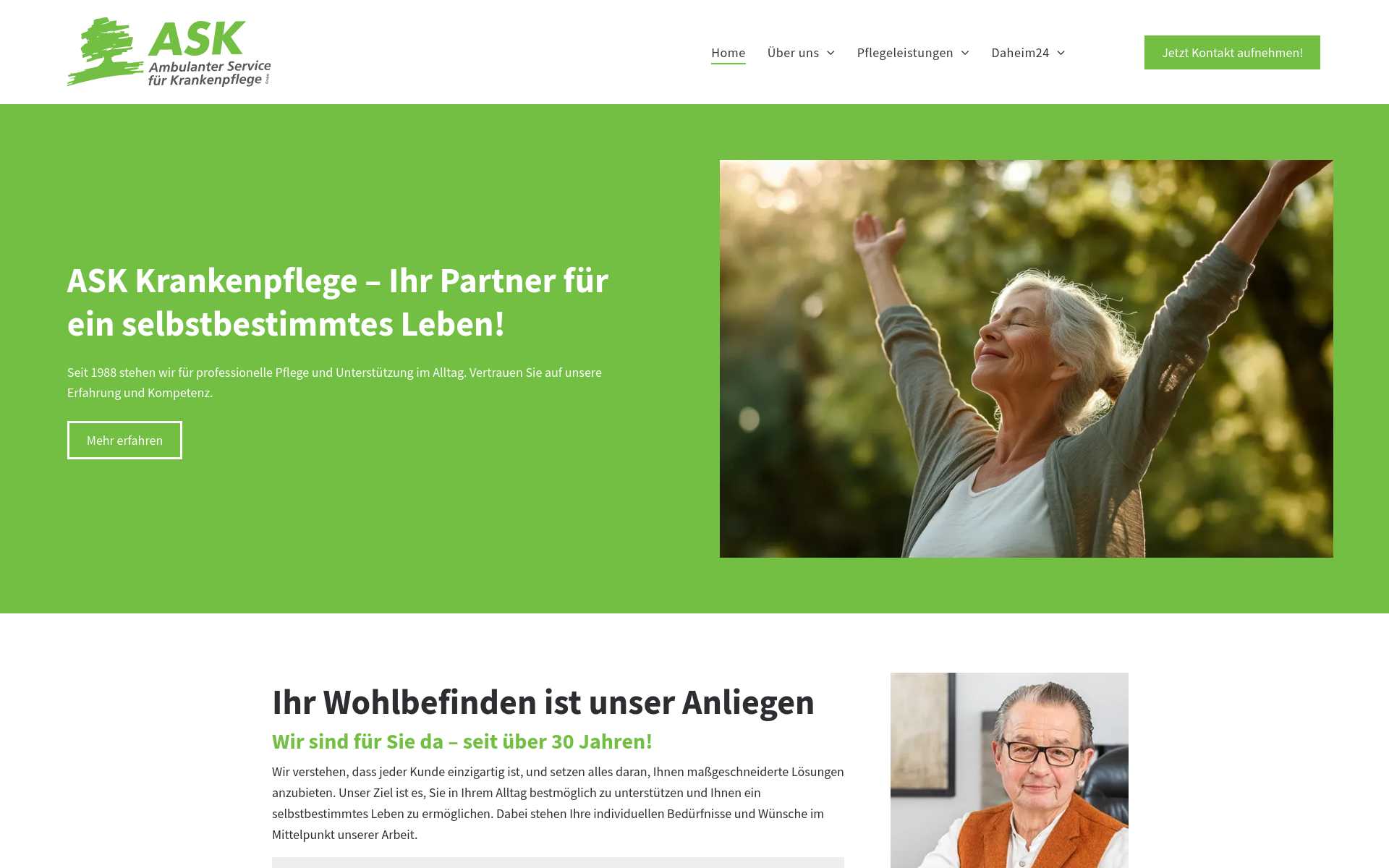 Screenshot der Website
