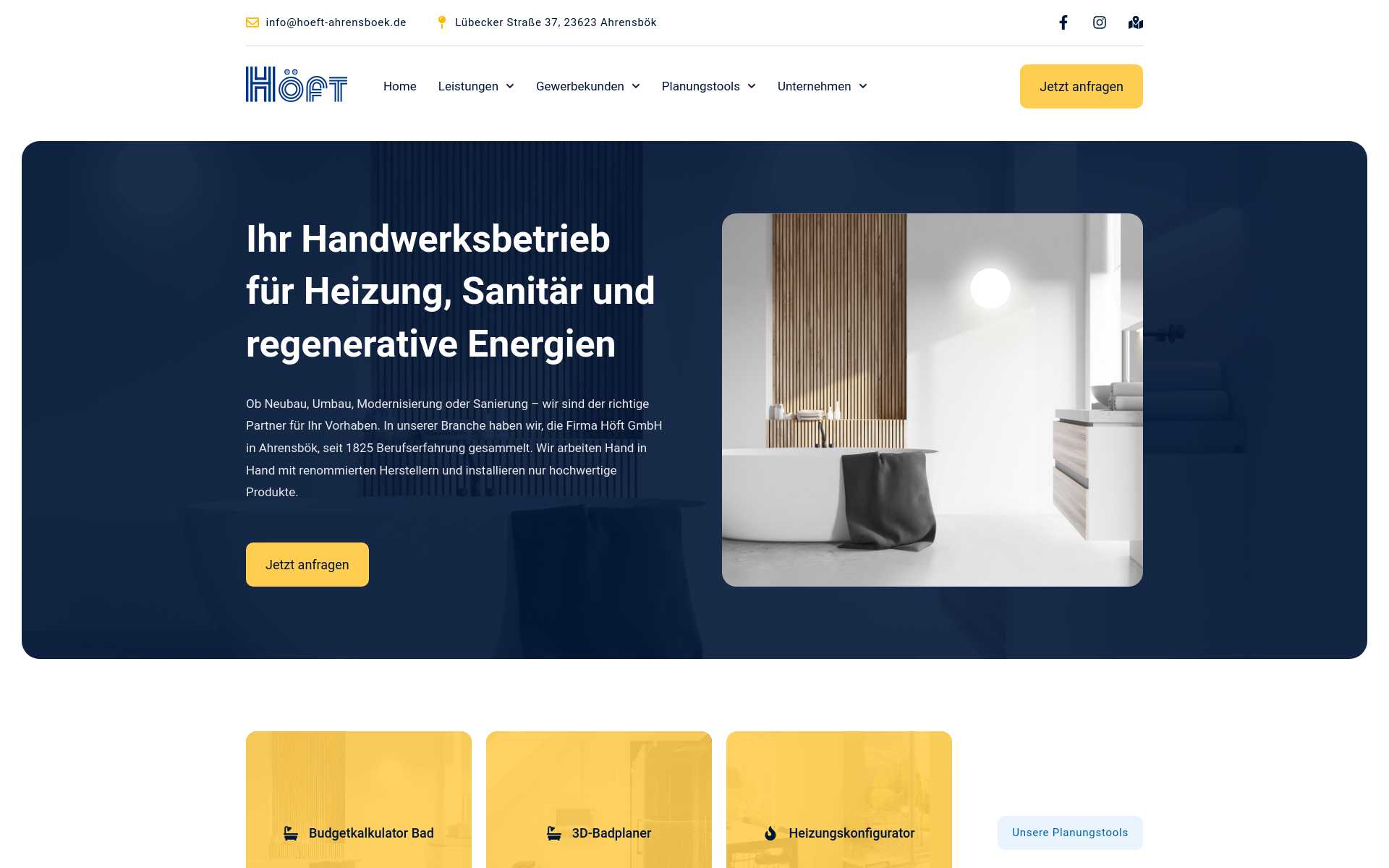 Screenshot der Website