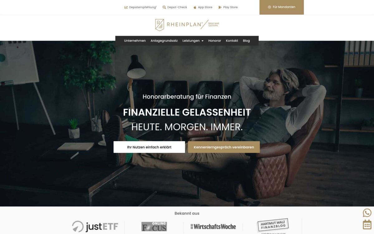 Screenshot der Website