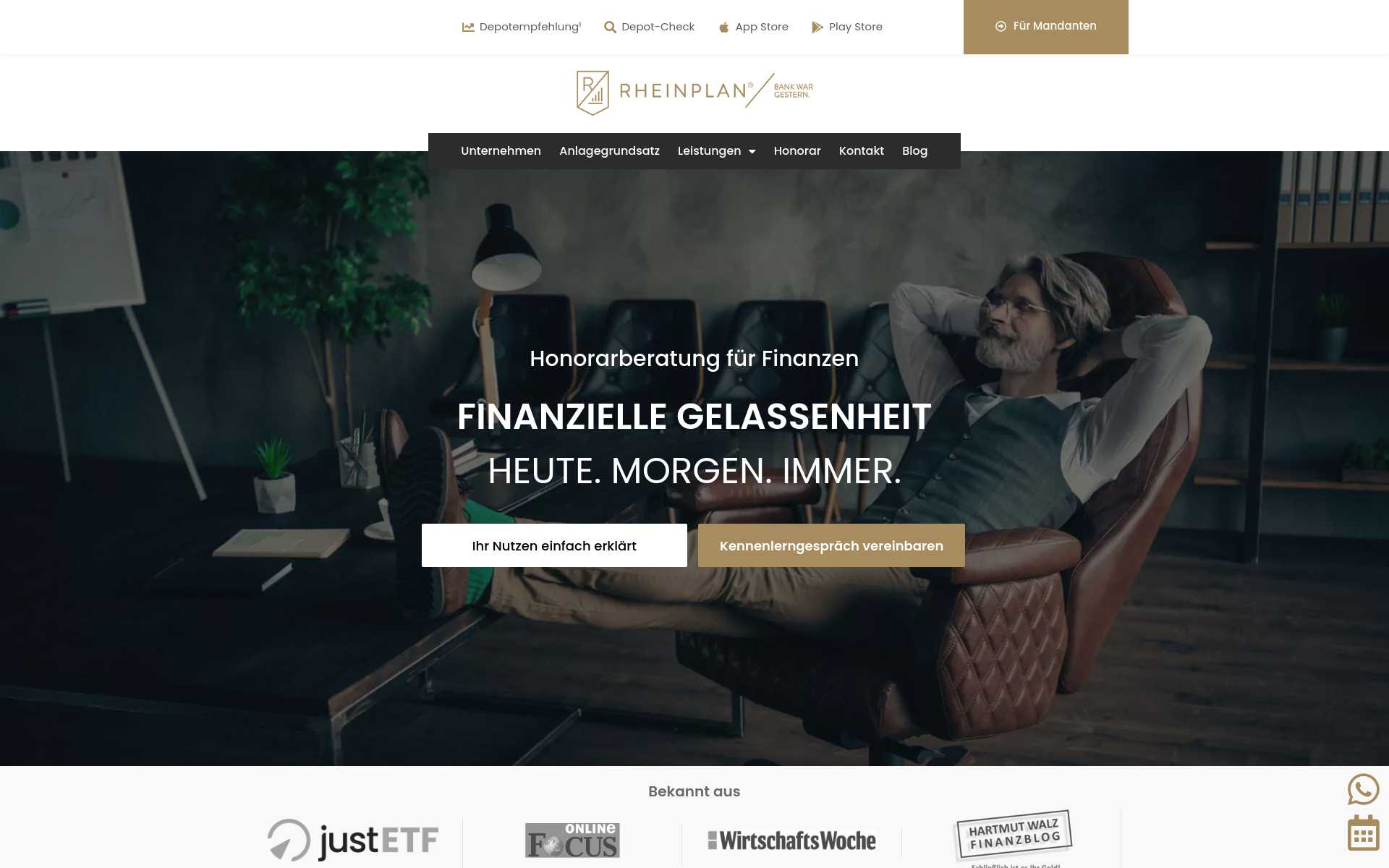 Screenshot der Website