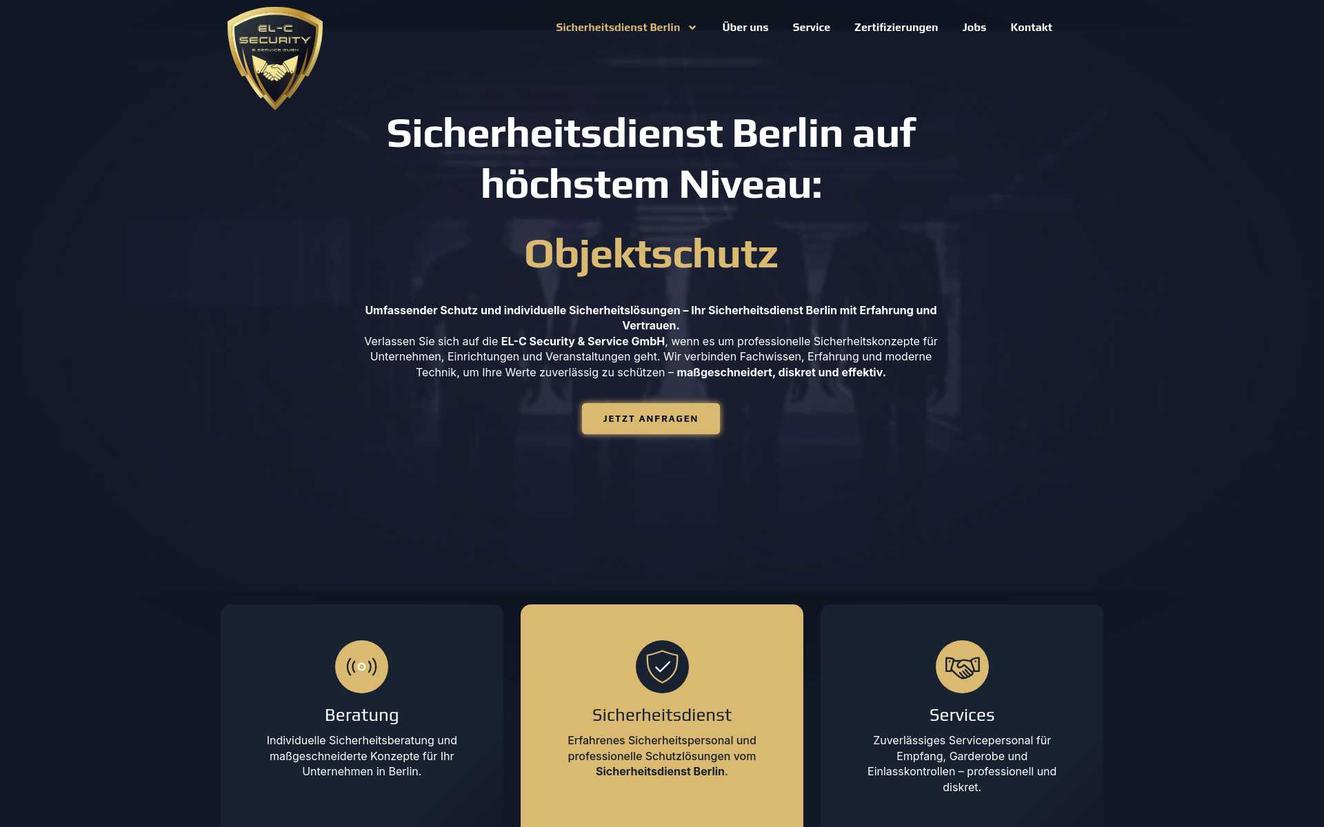 Screenshot der Website