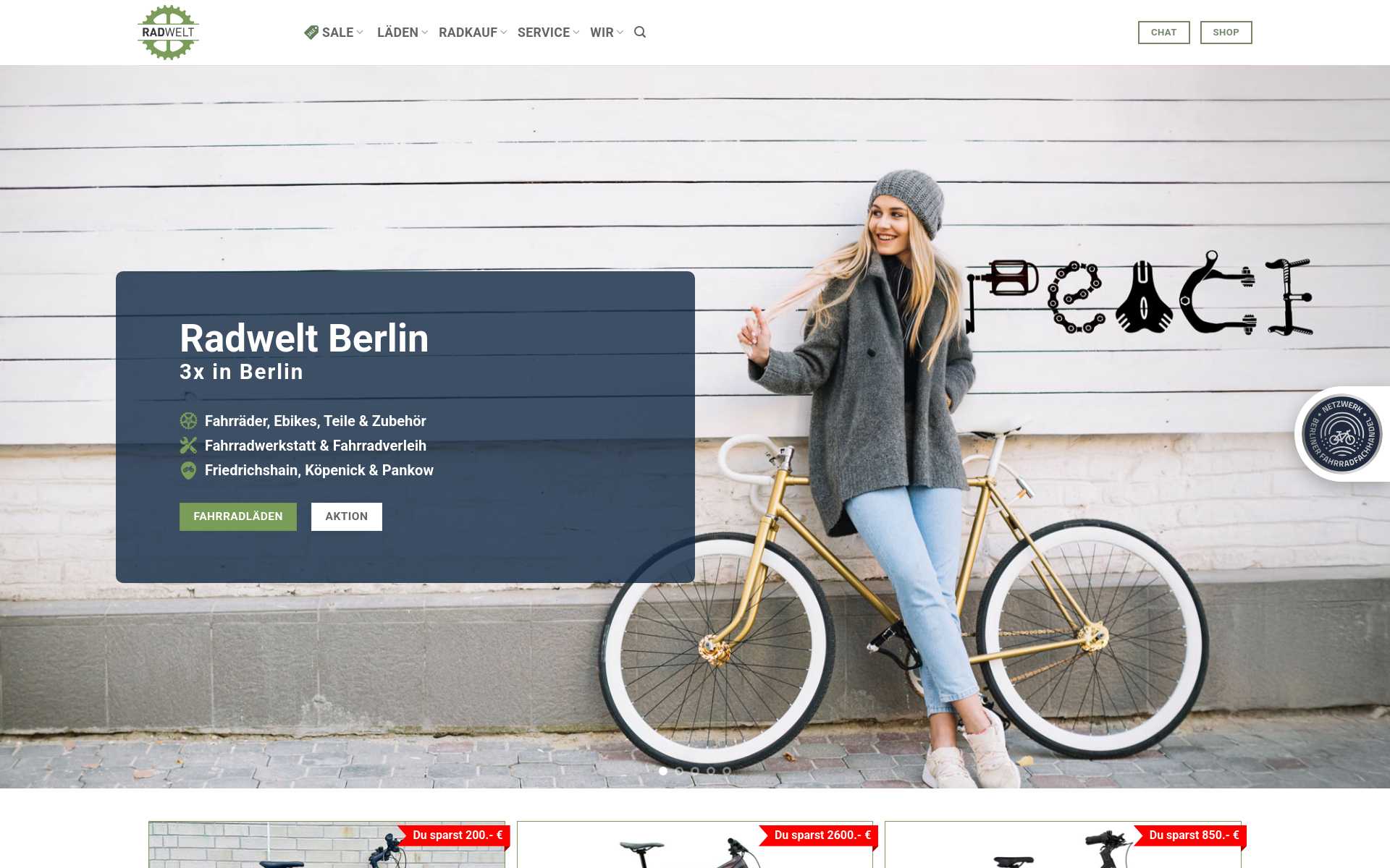 Screenshot der Website