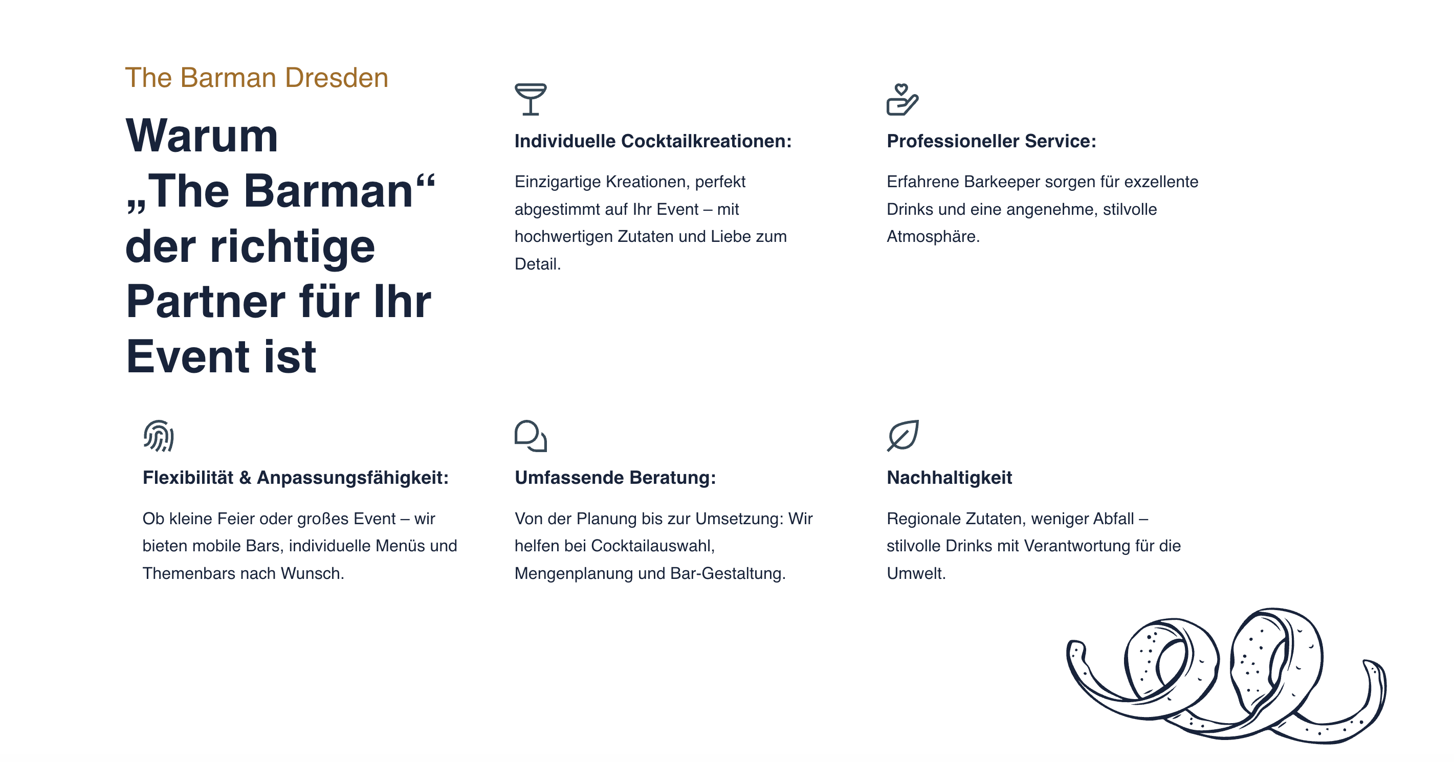 Ausschnitt 2 von 4 der Website von The Barman Dresden, Dresden