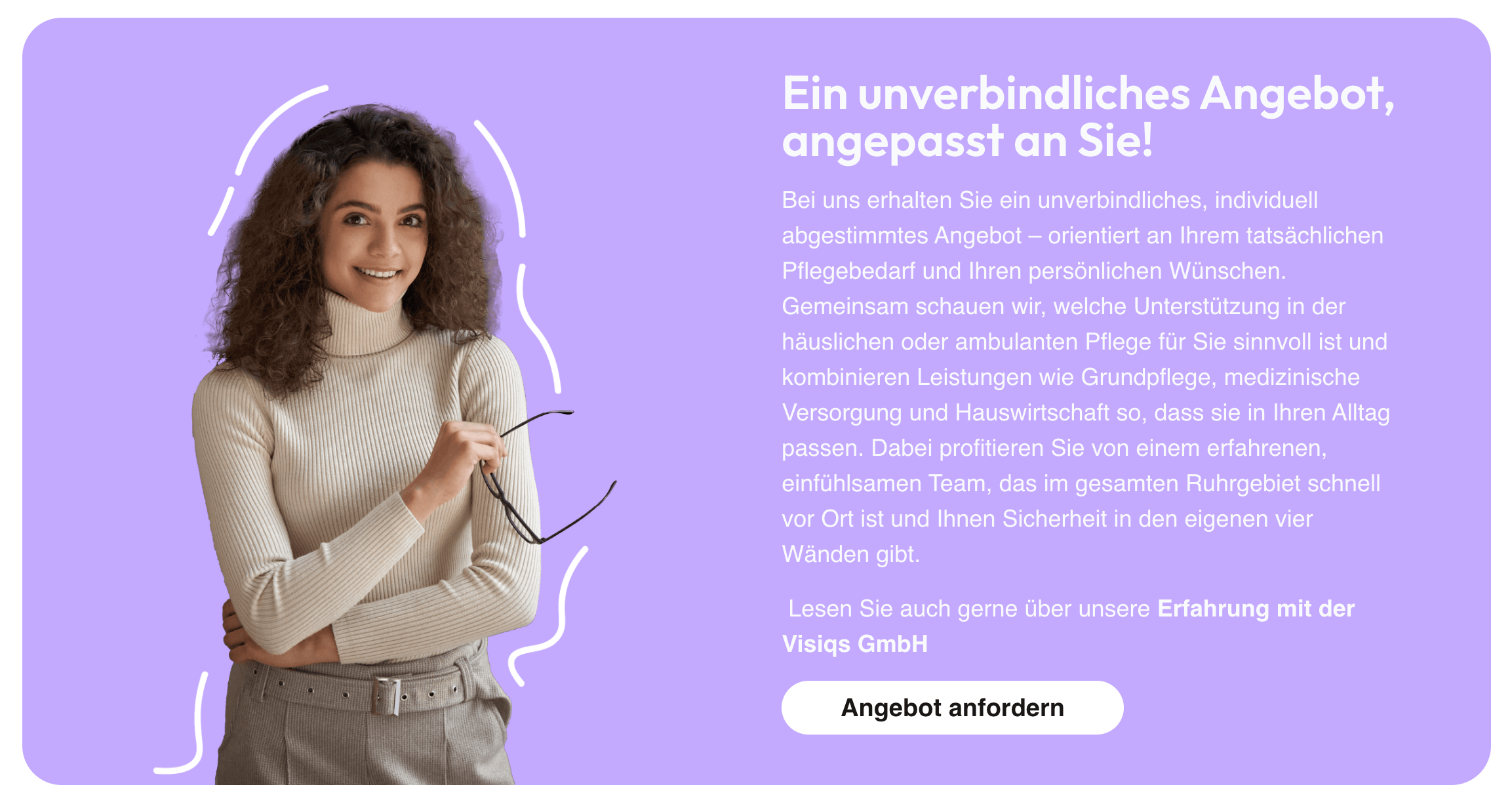 Ausschnitt 2 von 4 der Website von Behome Care UG, Bochum