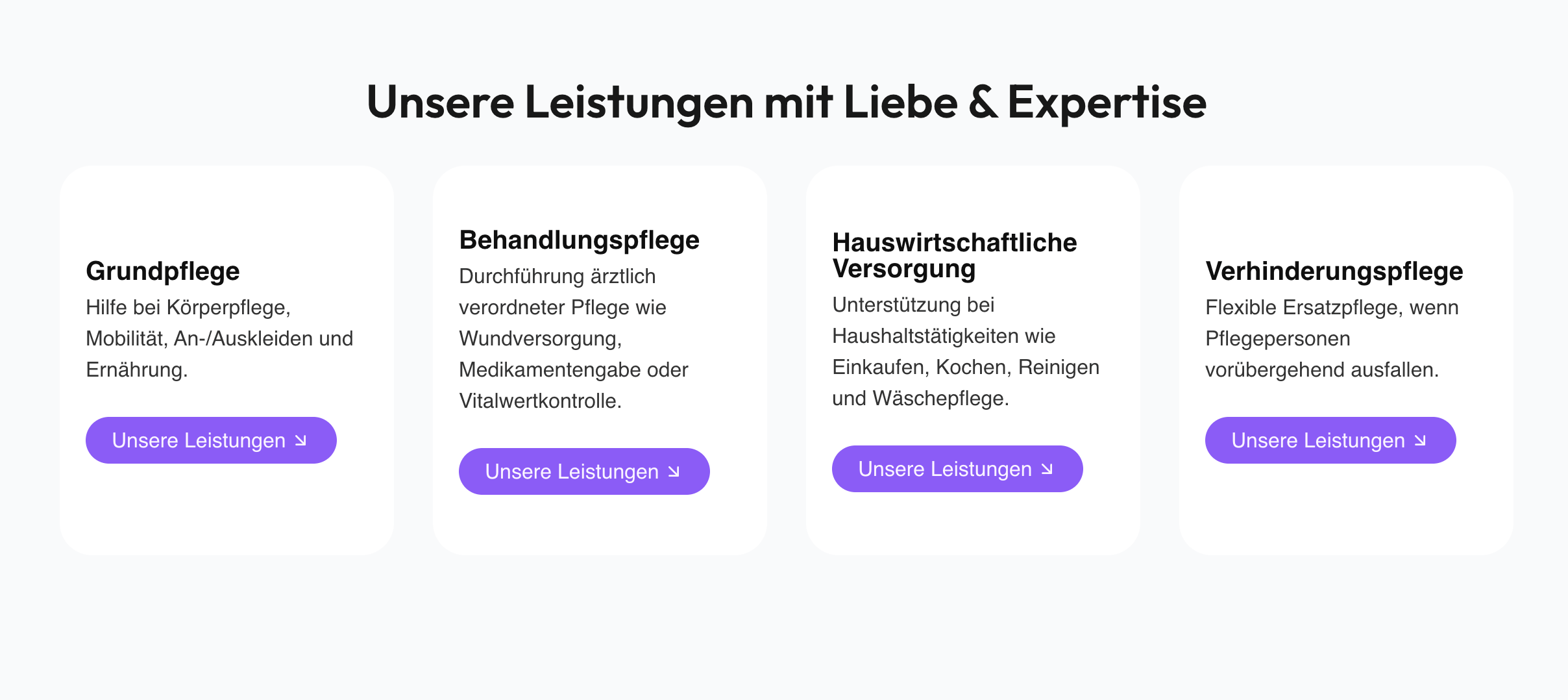 Ausschnitt 4 von 4 der Website von Behome Care UG, Bochum