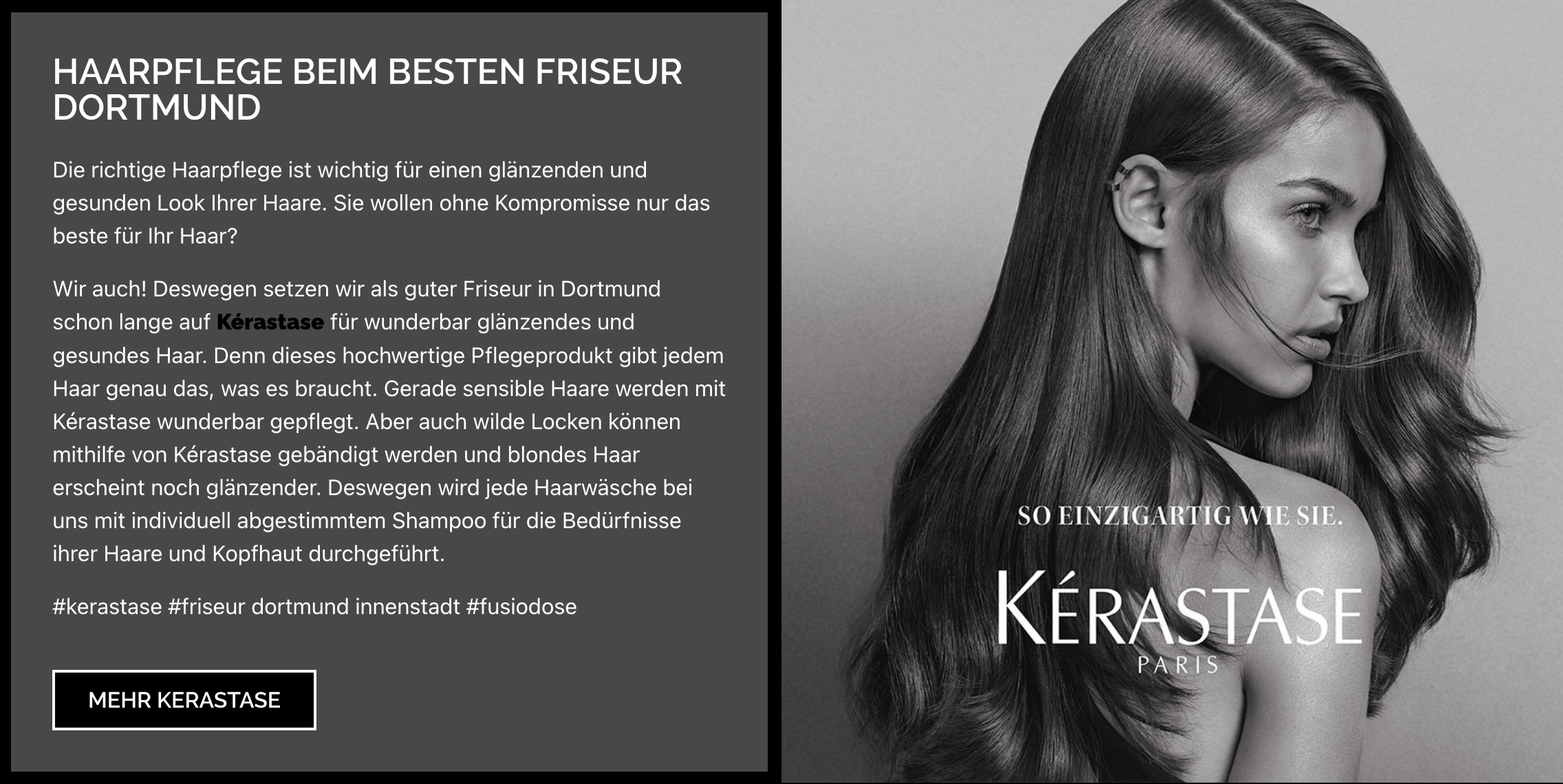 Ausschnitt 1 von 4 der Website von HAIR DORTMUND GMBH, Dortmund