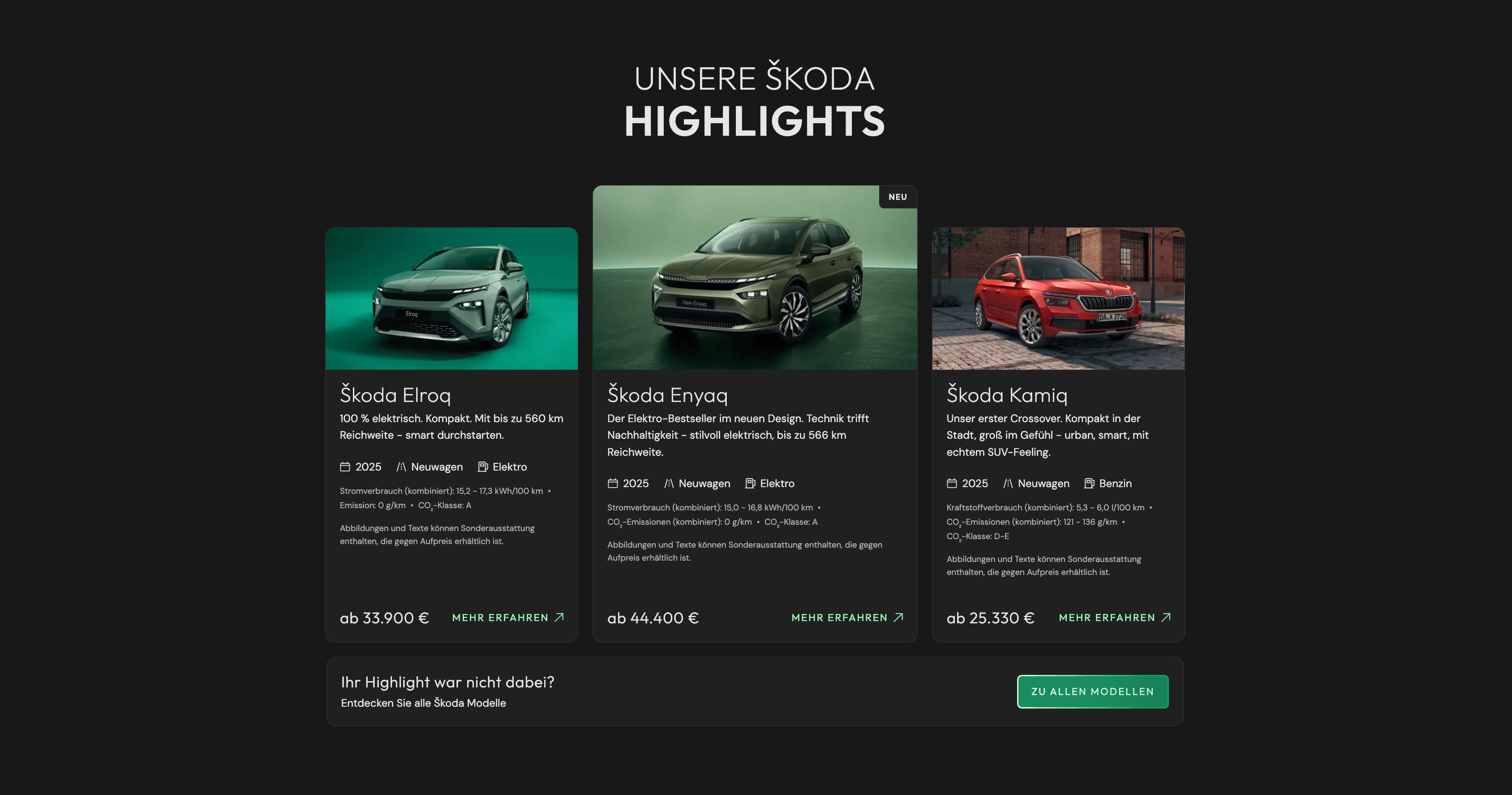 Ausschnitt 4 von 4 der Website von Autohaus Waser GmbH, Landkreis Waldshut