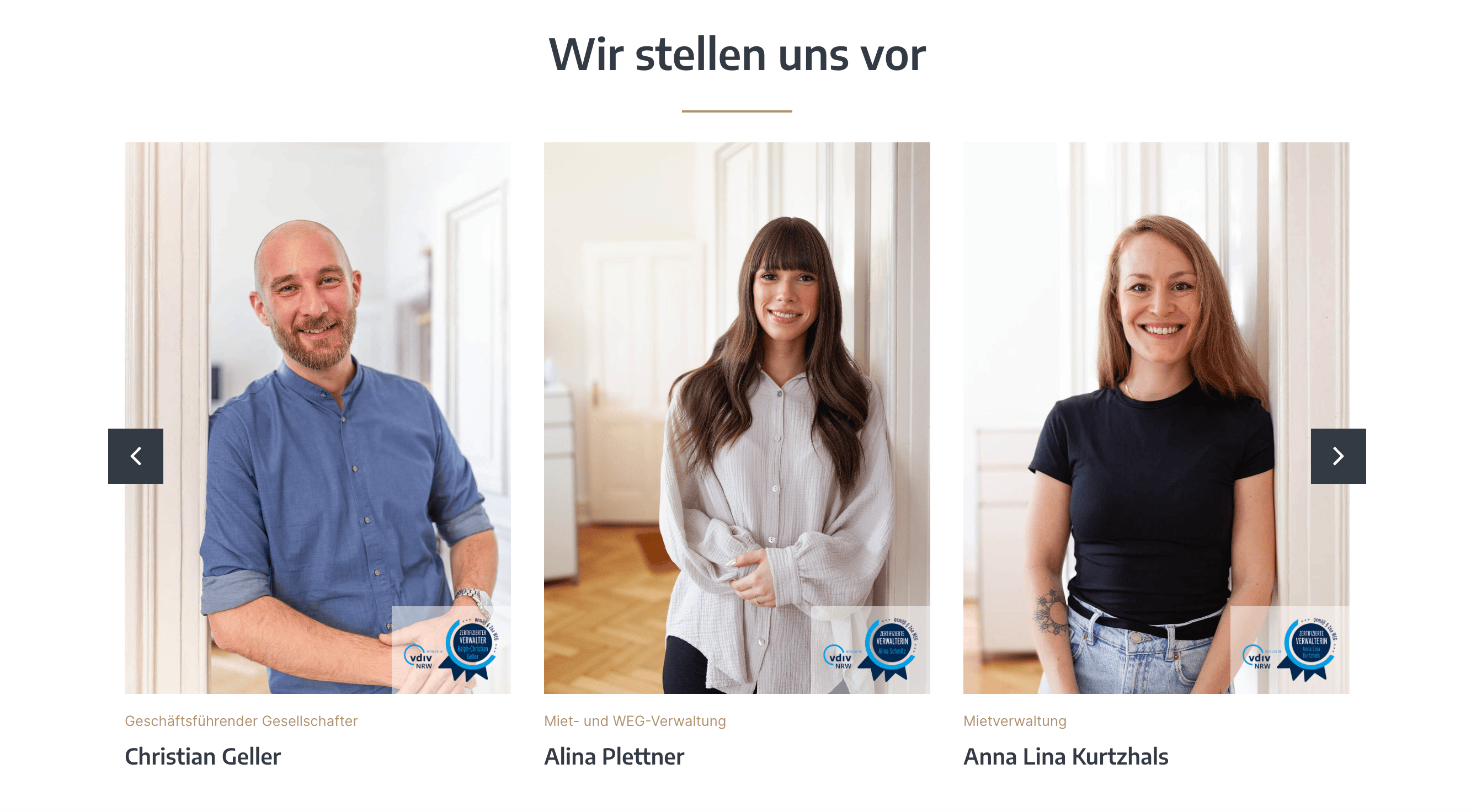 Ausschnitt 1 von 4 der Website von Justen & Geller Immobilienverwaltung GmbH & Co. KG, Köln