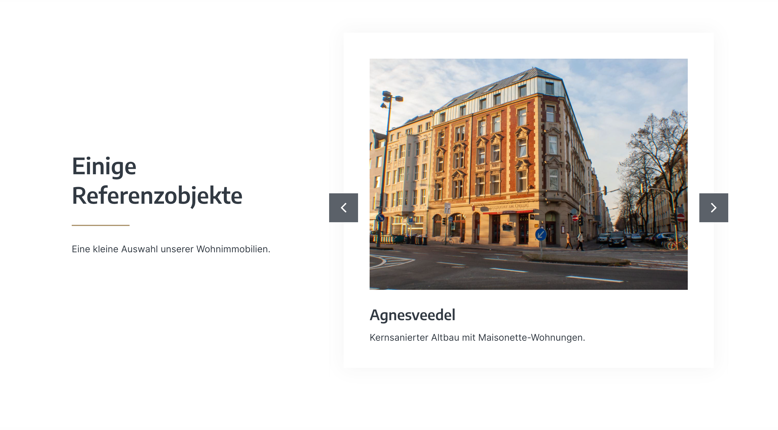 Ausschnitt 3 von 4 der Website von Justen & Geller Immobilienverwaltung GmbH & Co. KG, Köln