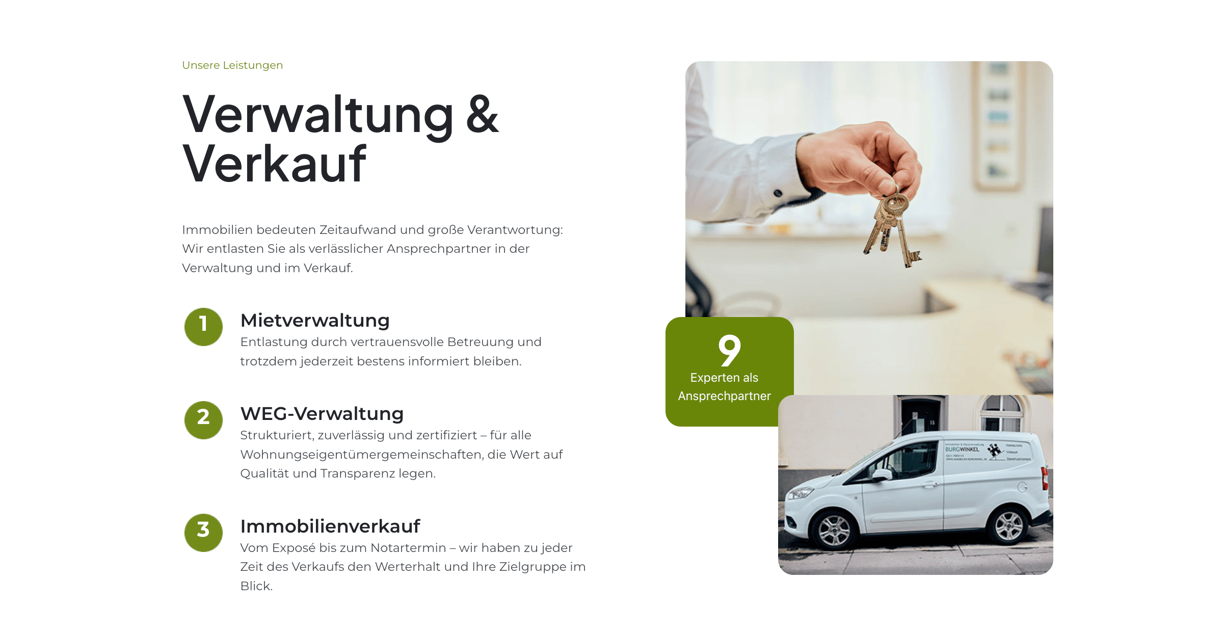 Ausschnitt 2 von 4 der Website von Immobilien- und Hausverwaltung Burgwinkel GmbH, Köln