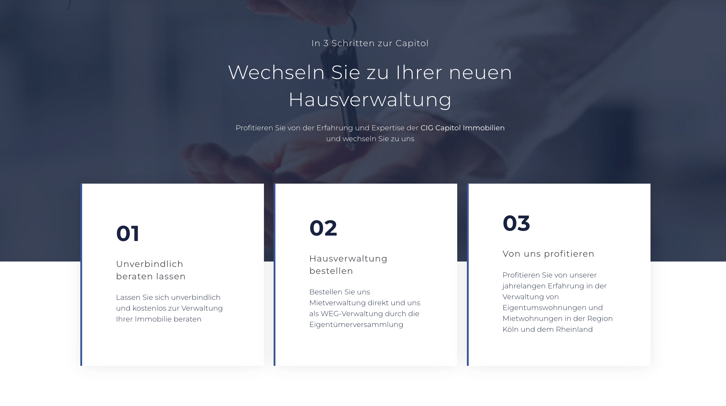 Ausschnitt 2 von 4 der Website von CIG Capitol Immobilien GmbH, Köln
