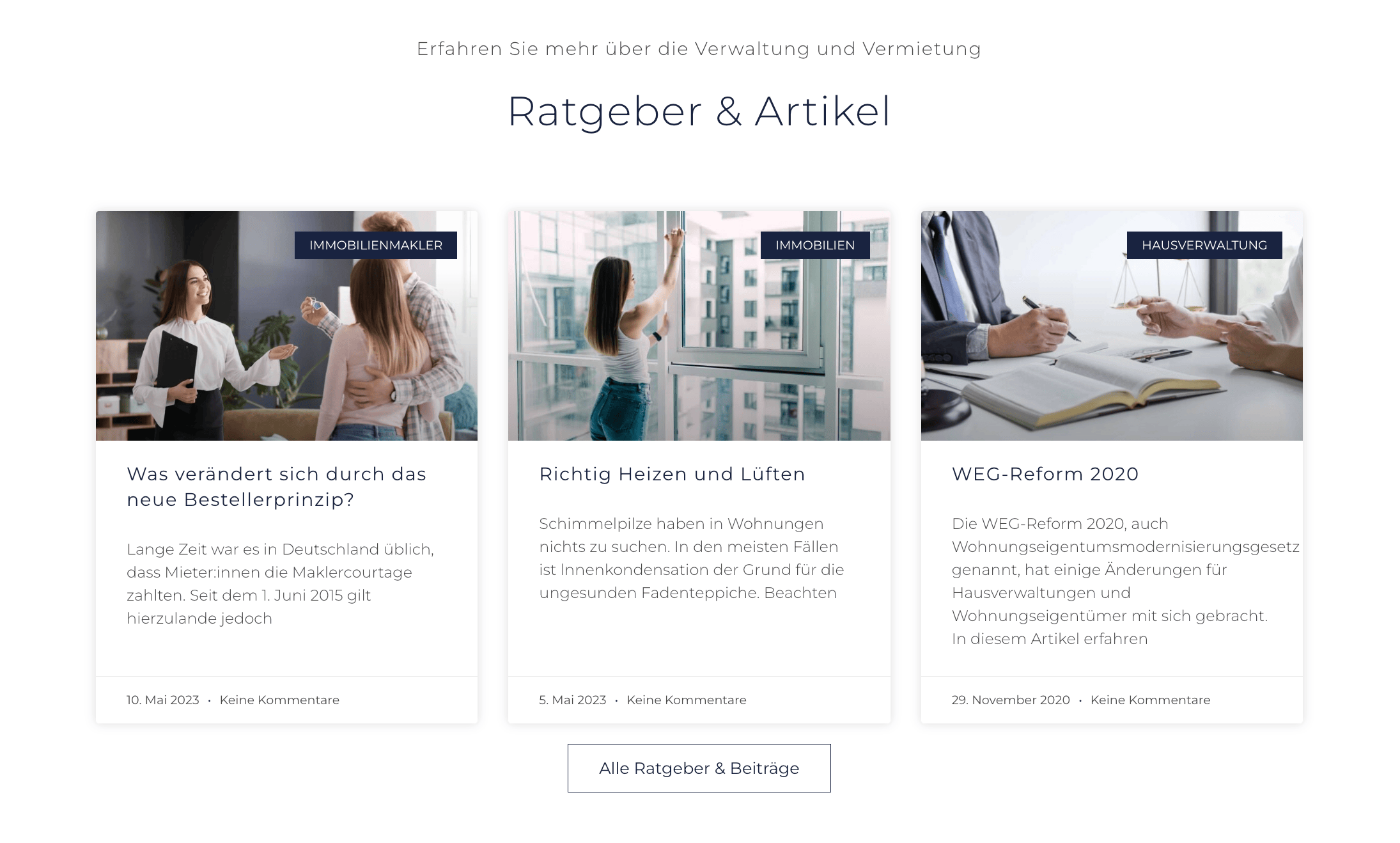 Ausschnitt 4 von 4 der Website von CIG Capitol Immobilien GmbH, Köln