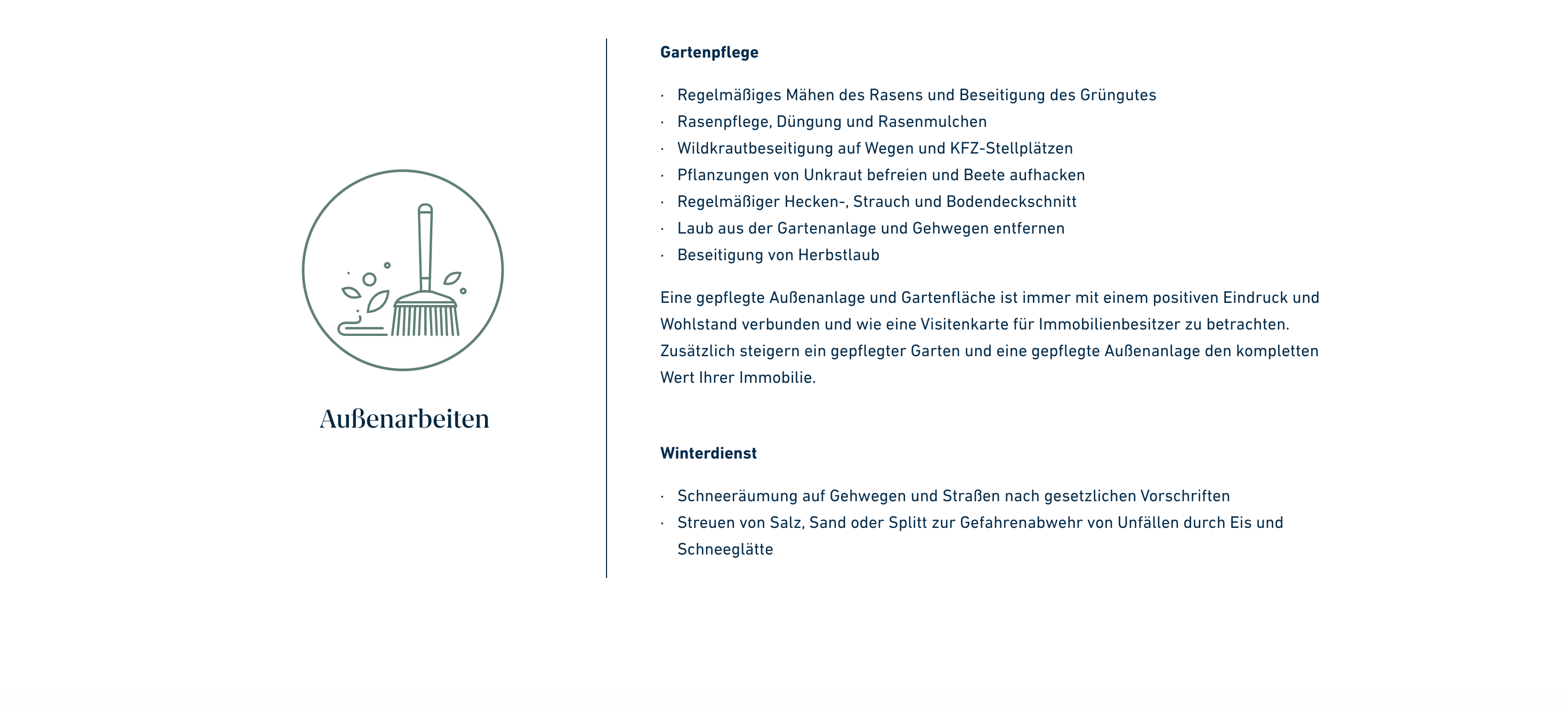 Ausschnitt 4 von 4 der Website von INKO Hausmeisterservices, Frankfurt am Main