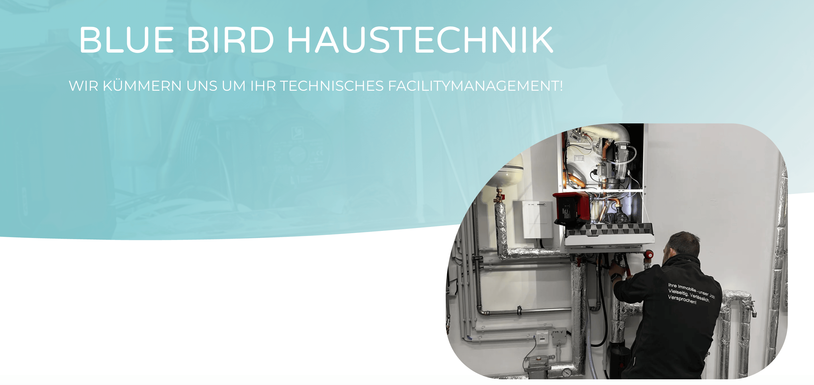 Ausschnitt 1 von 4 der Website von Blue Bird Facility GmbH, Bremen