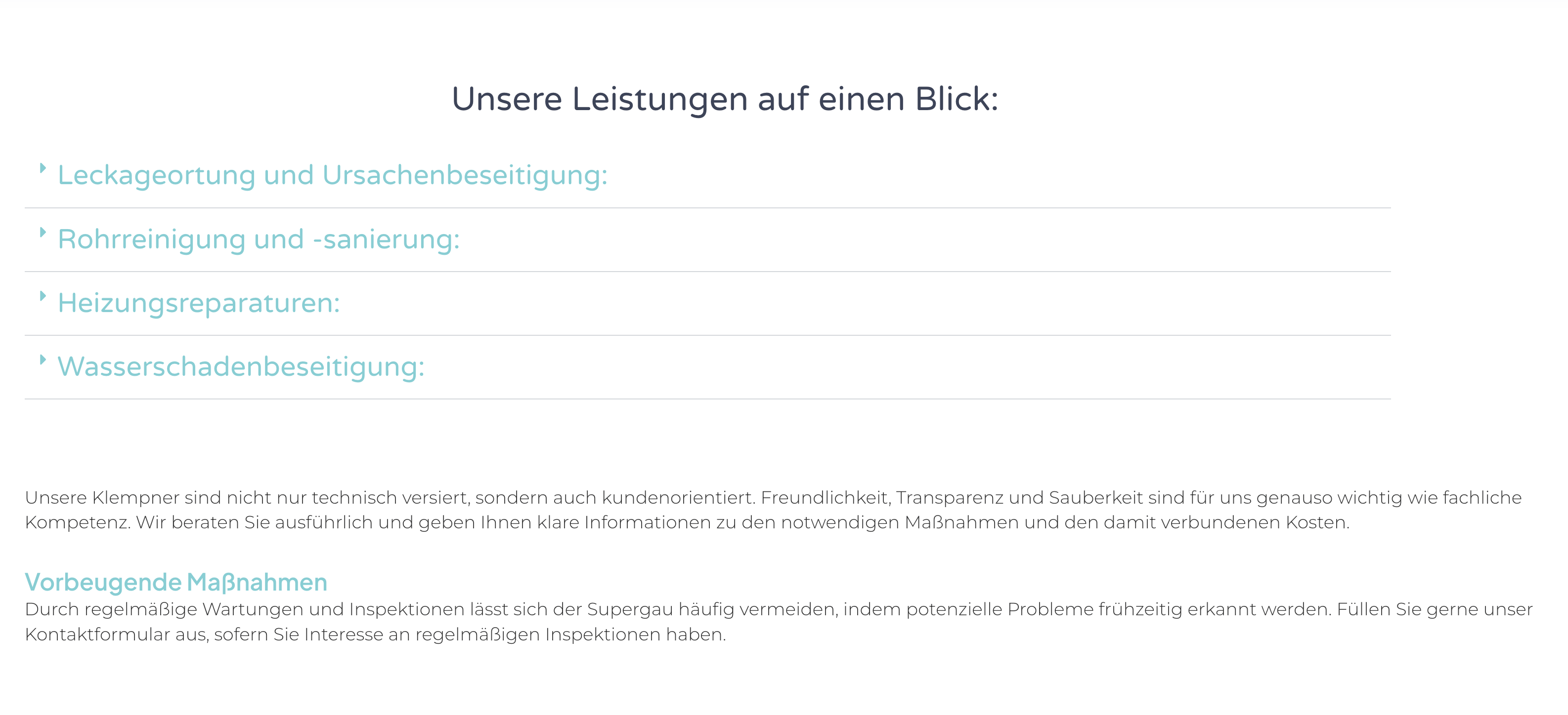 Ausschnitt 3 von 4 der Website von Blue Bird Facility GmbH, Bremen