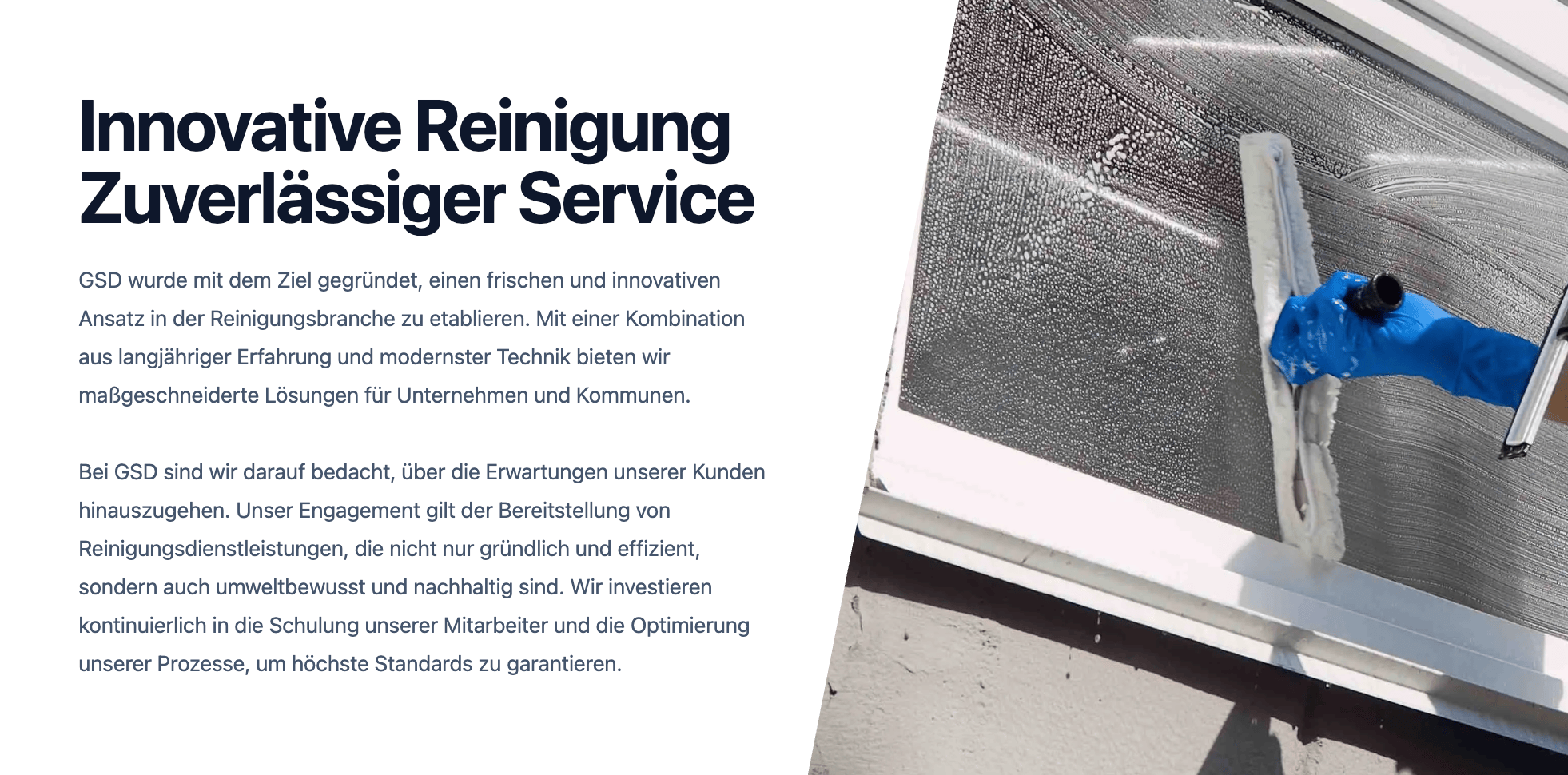 Ausschnitt 2 von 4 der Website von GSD Gebäude Service Deutschland GmbH, Hagen