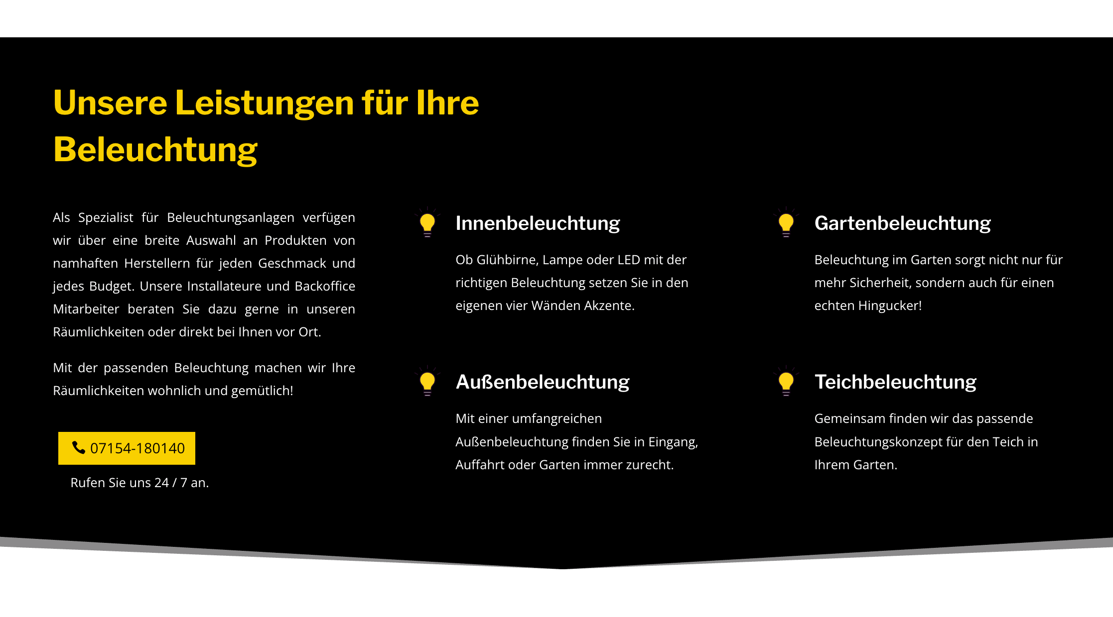 Ausschnitt 3 von 4 der Website von Elektroblitz Ludwigsburg, Landkreis Ludwigsburg