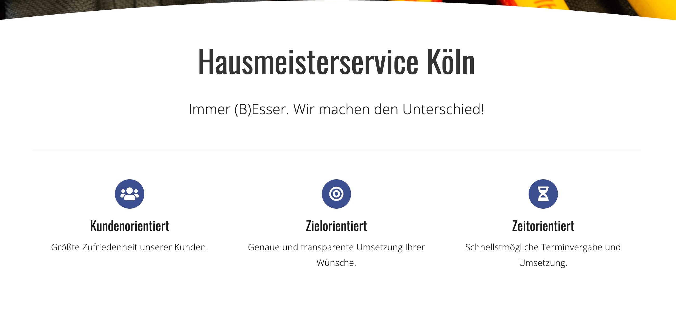 Ausschnitt 1 von 4 der Website von Hausmeisterservice-Esser, Köln