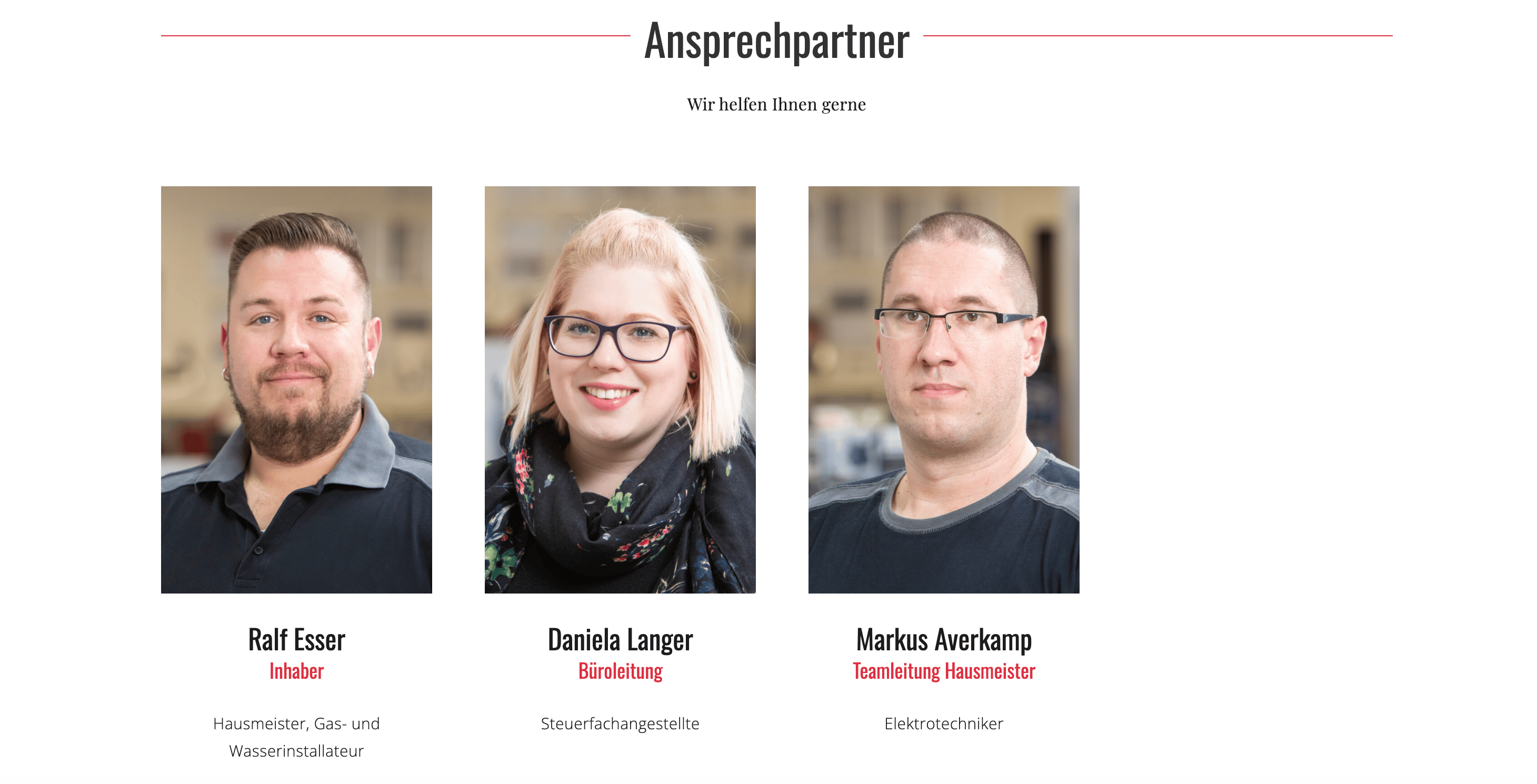 Ausschnitt 3 von 4 der Website von Hausmeisterservice-Esser, Köln