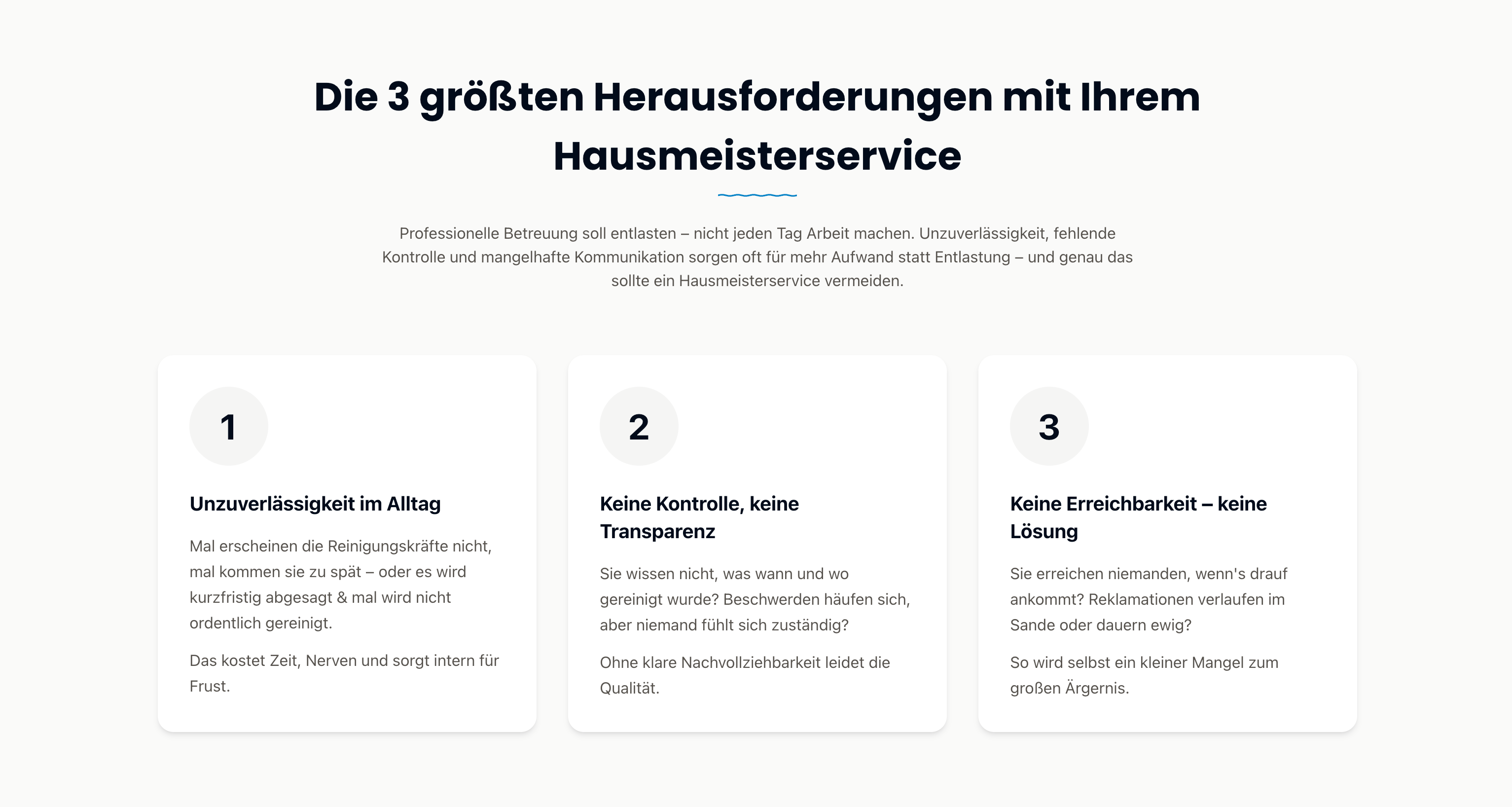 Ausschnitt 2 von 4 der Website von hausmeisterservice.koeln, Köln