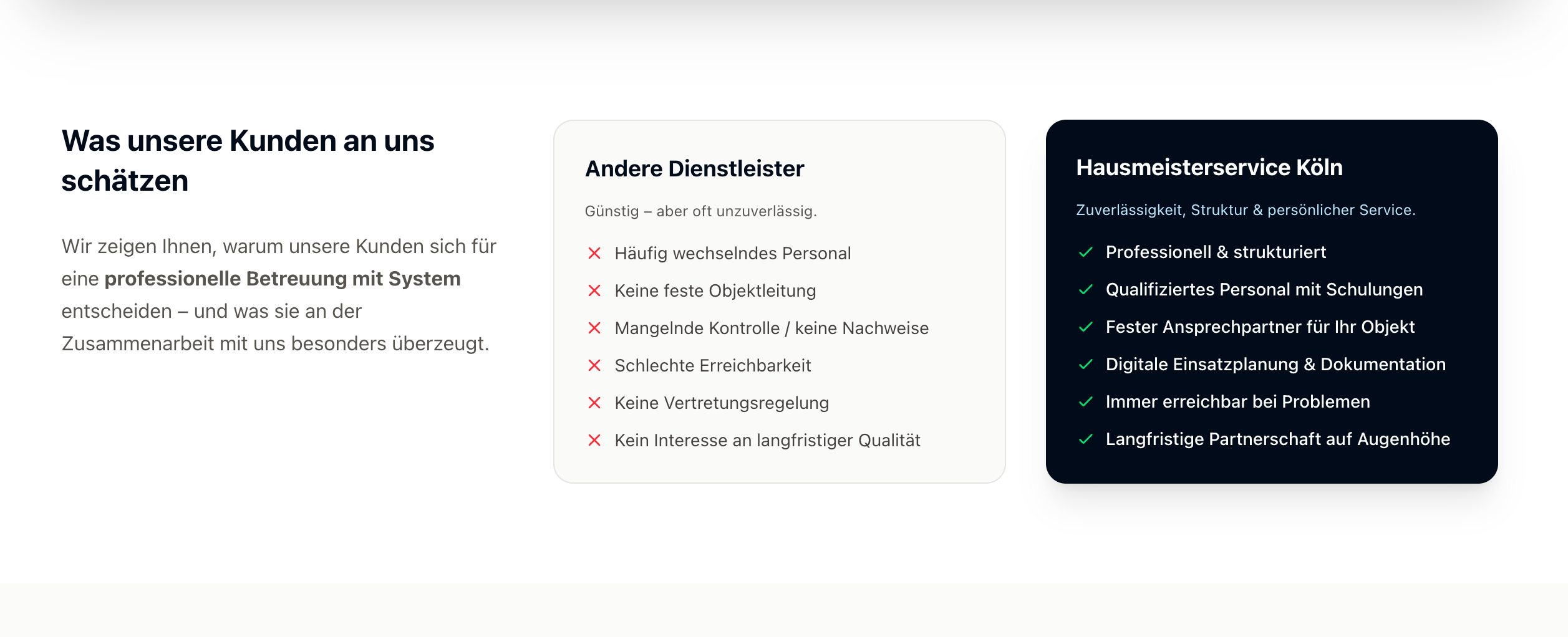Ausschnitt 4 von 4 der Website von hausmeisterservice.koeln, Köln