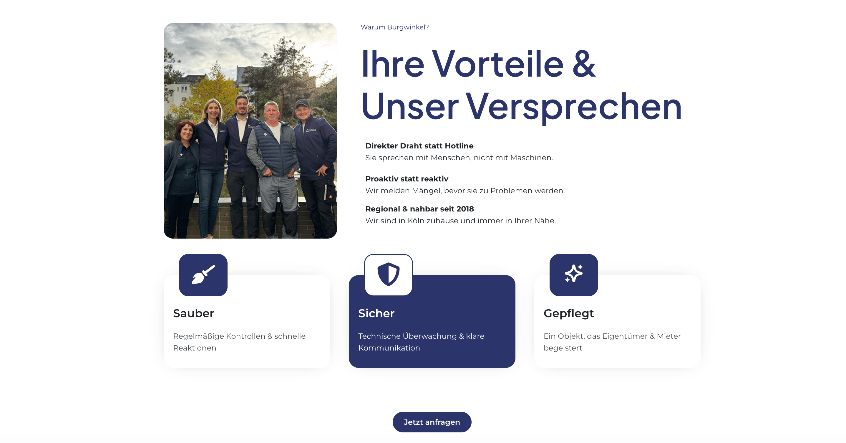 Ausschnitt 4 von 4 der Website von Burgwinkel GmbH, Köln