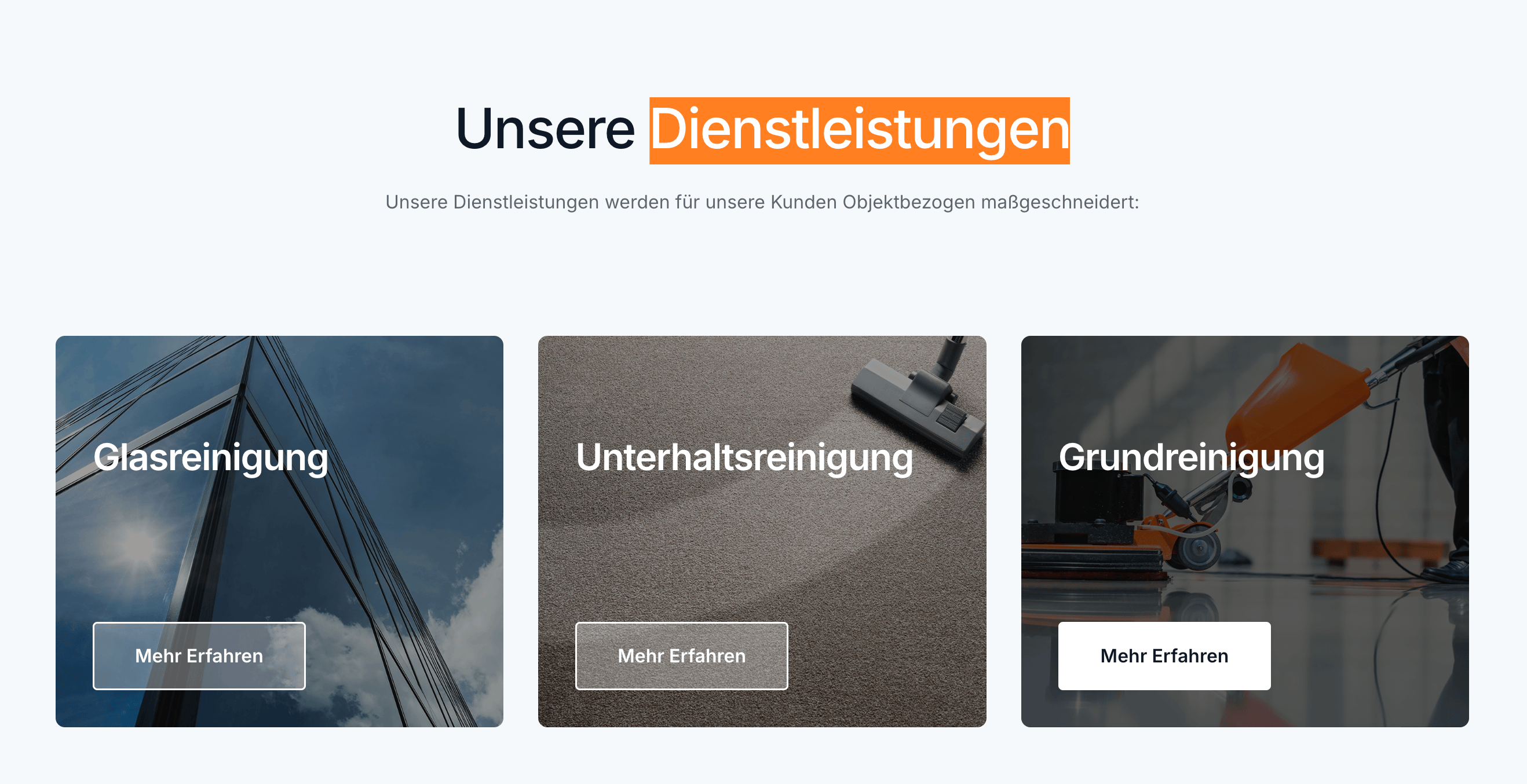 Ausschnitt 1 von 4 der Website von DerProfi Reinigungsservice GmbH, Bremen