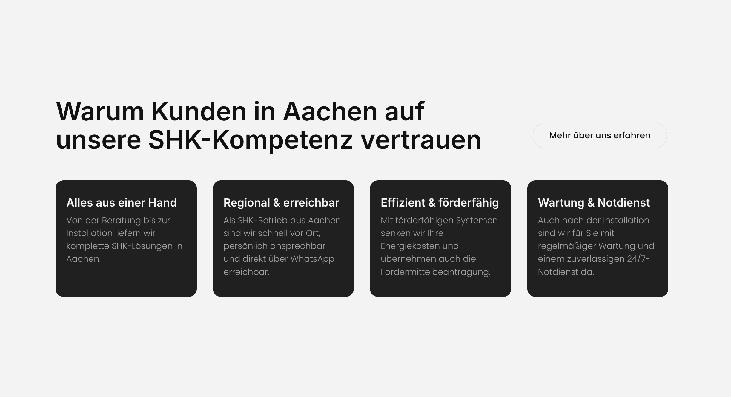 Ausschnitt 2 von 4 der Website von HEIL SHK, Aachen