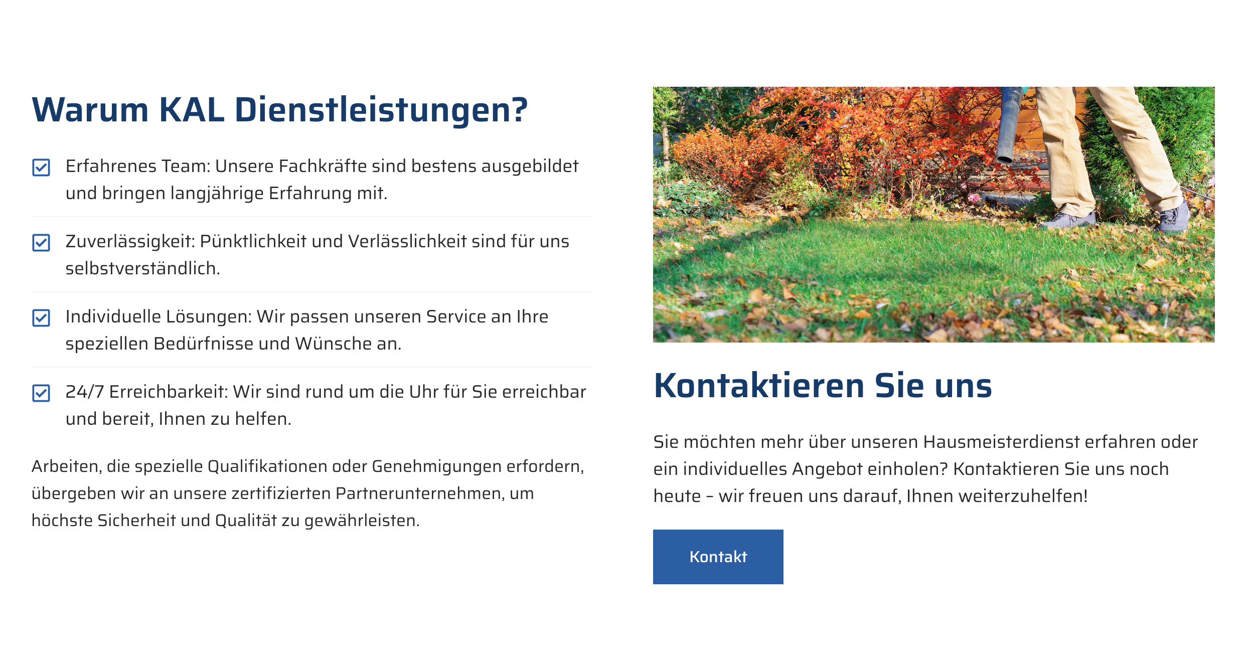 Ausschnitt 2 von 4 der Website von KAI Dienstleistungen, Offenbach am Main