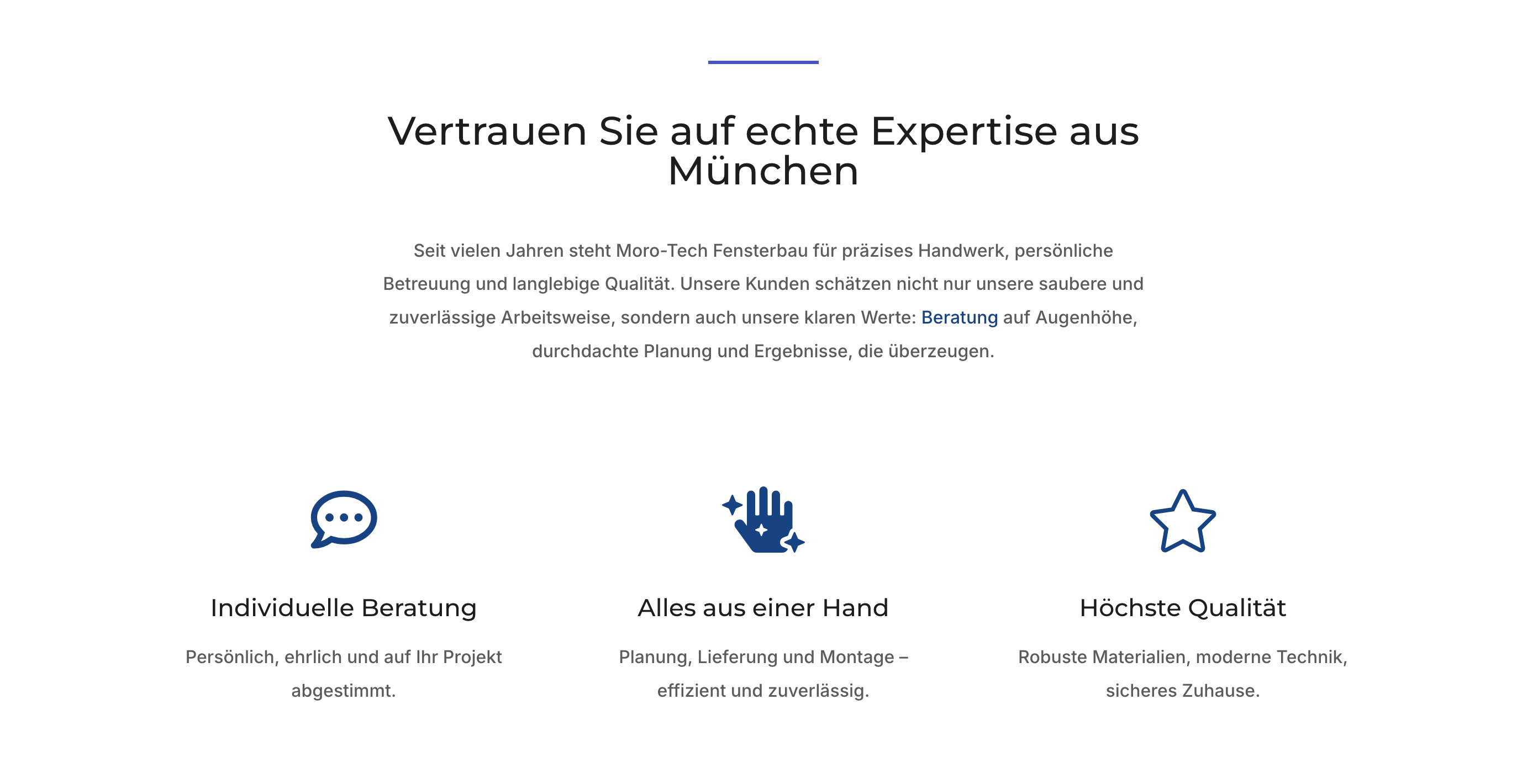 Ausschnitt 1 von 2 der Website von MORO tech GmbH, München