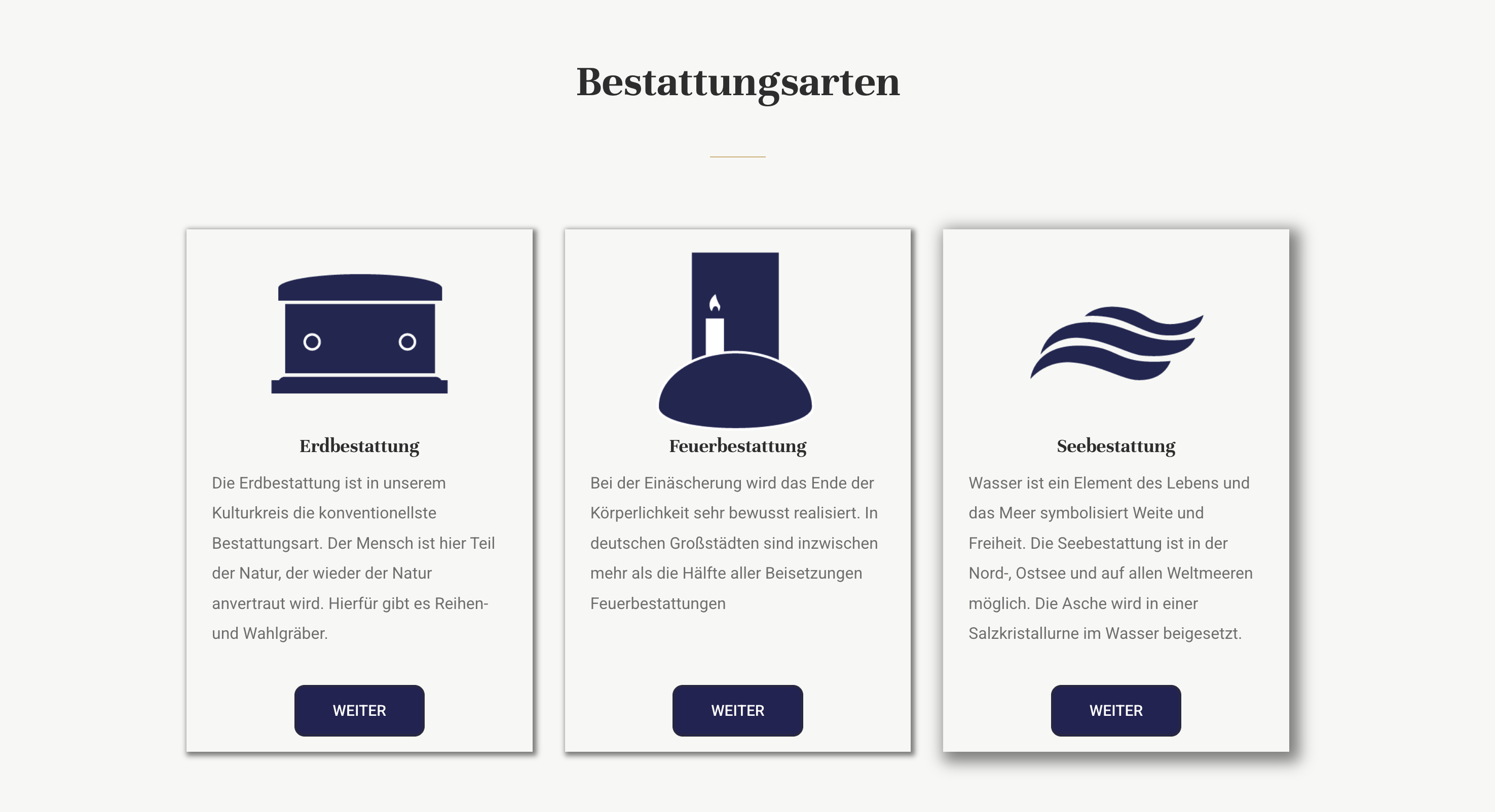Ausschnitt 2 von 3 der Website von Sven Havemeister e.K. – Hamburger Bestattungsinstitut, Hamburg