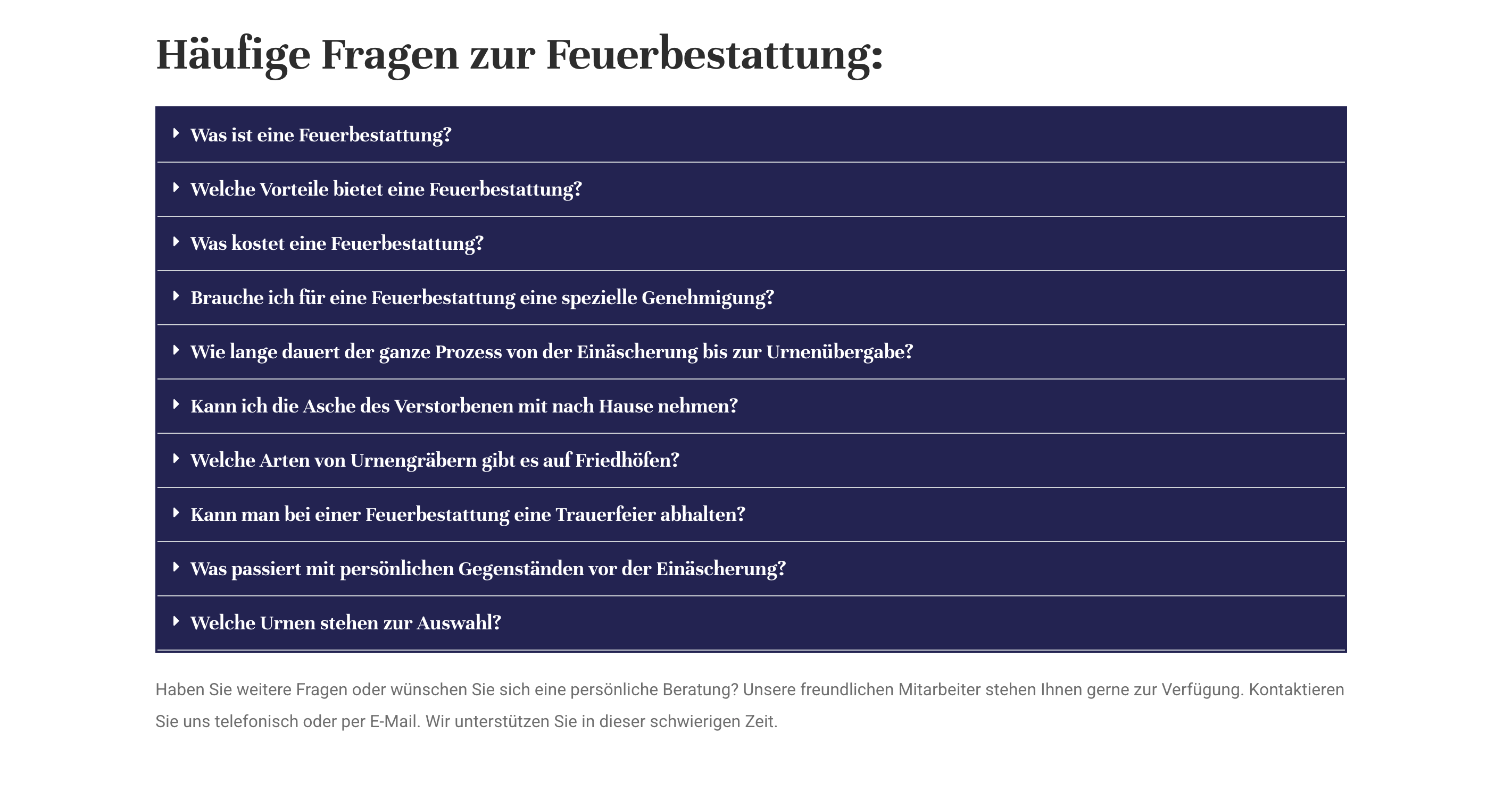Ausschnitt 3 von 3 der Website von Sven Havemeister e.K. – Hamburger Bestattungsinstitut, Hamburg