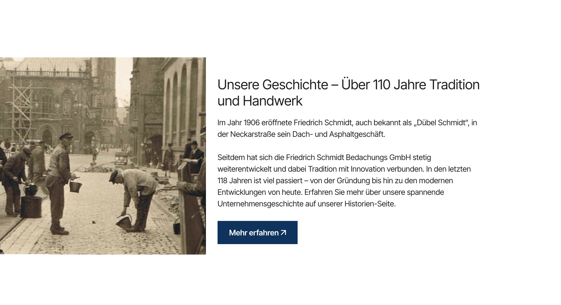 Ausschnitt 3 von 3 der Website von Friedrich Schmidt Bedachungs GmbH, Bremen