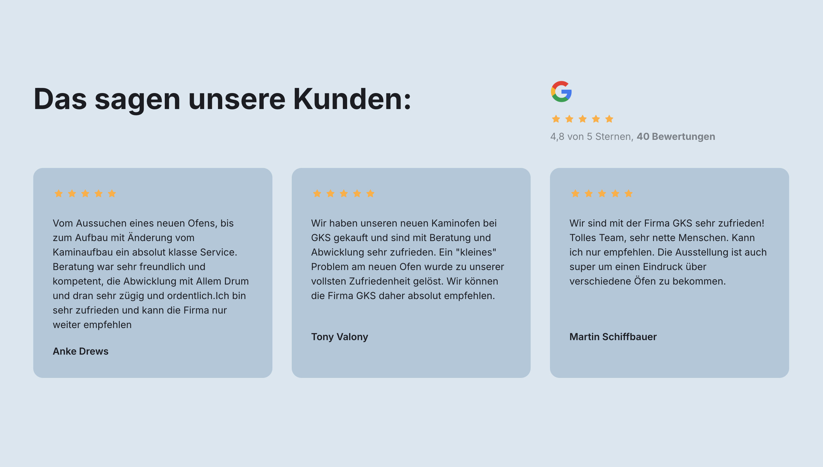 Ausschnitt 1 von 3 der Website von GKS Schornsteinservice GmbH, Rhein-Sieg-Kreis