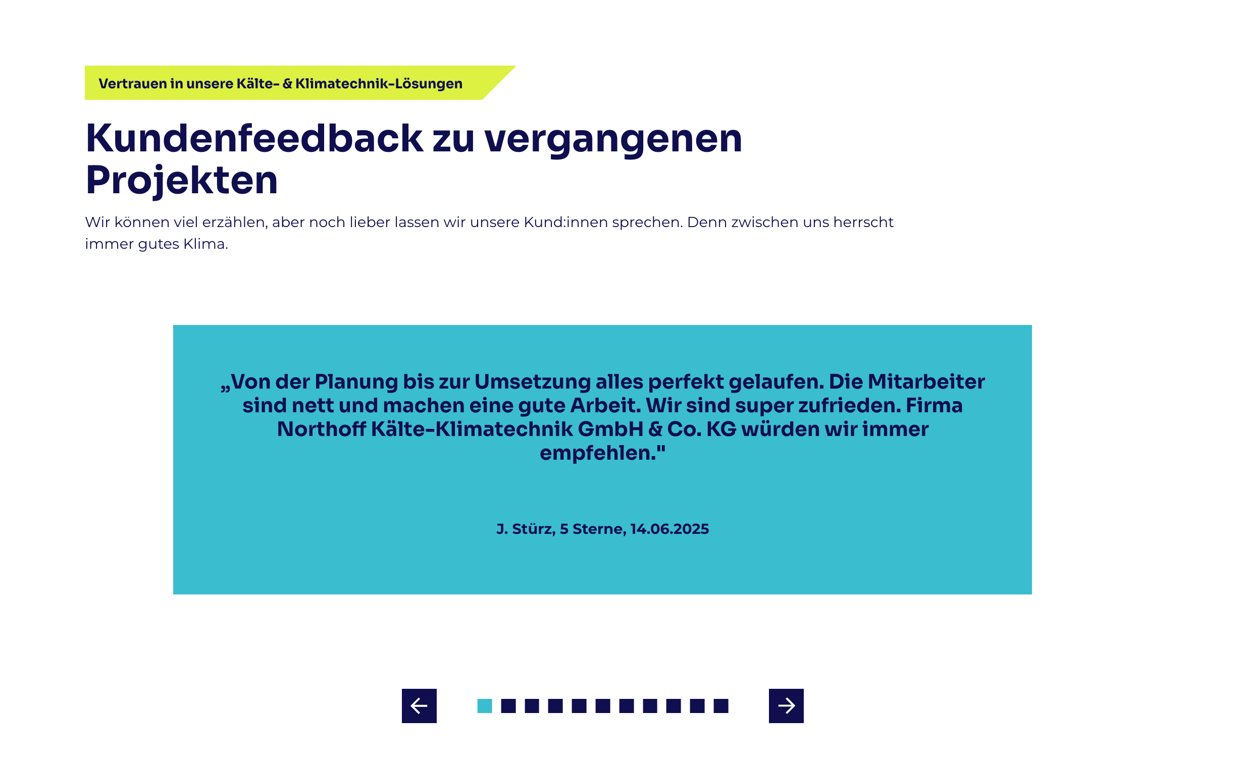 Ausschnitt 4 von 4 der Website von Northoff Kälte-Klimatechnik GmbH & Co. KG, Kreis Warendorf