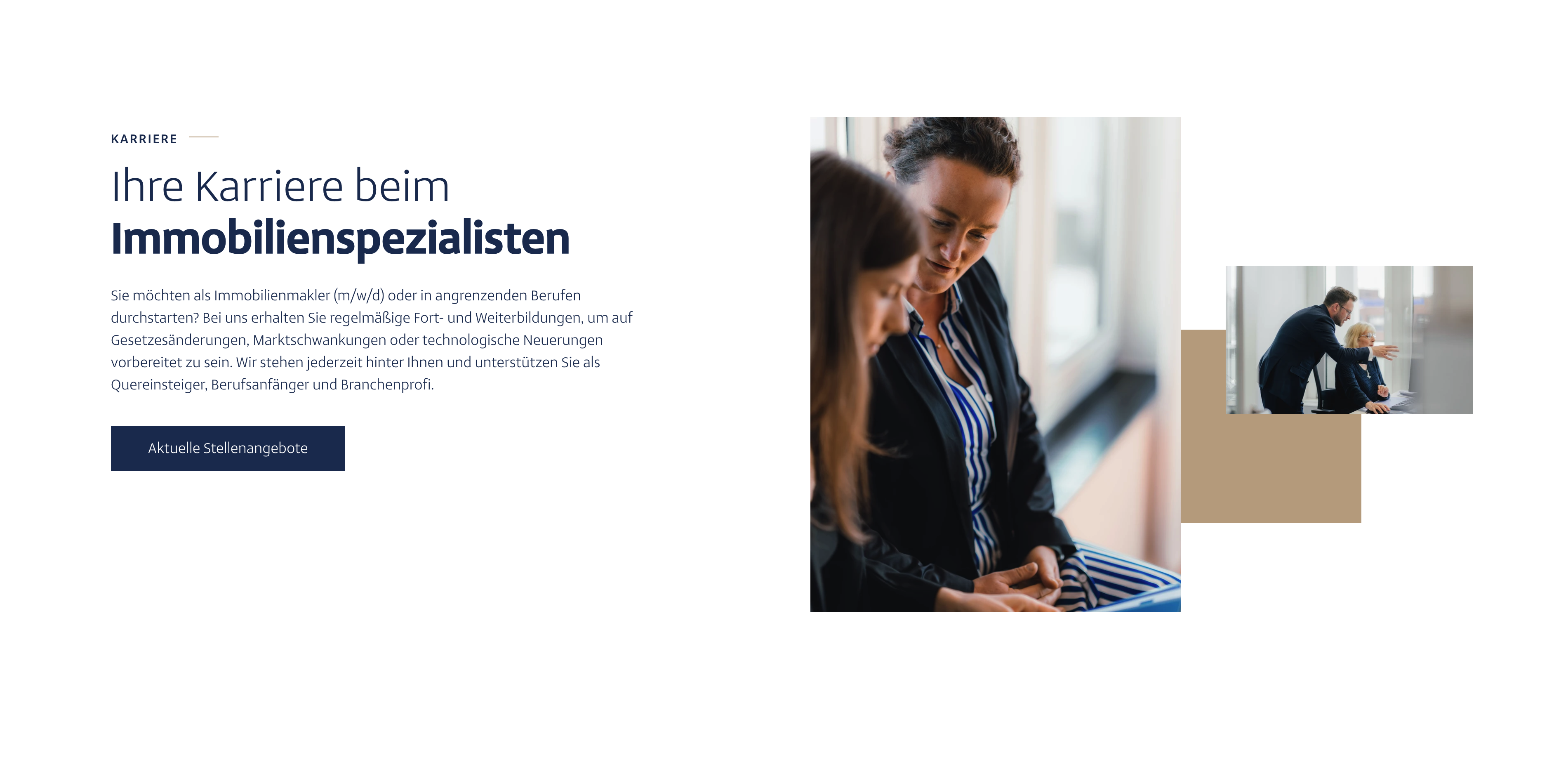 Ausschnitt 1 von 4 der Website von Hans Schütt Immobilien, Kiel