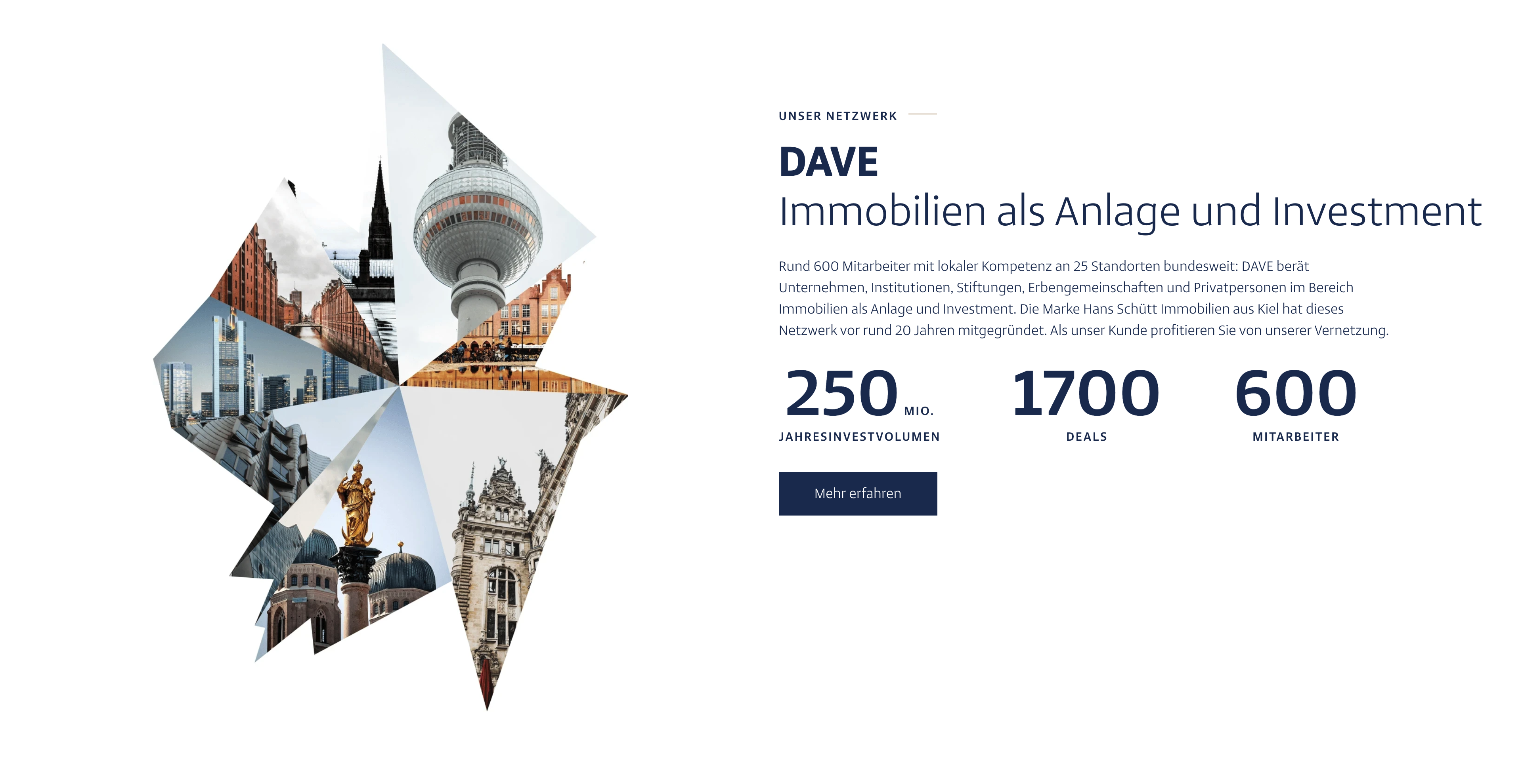Ausschnitt 3 von 4 der Website von Hans Schütt Immobilien, Kiel