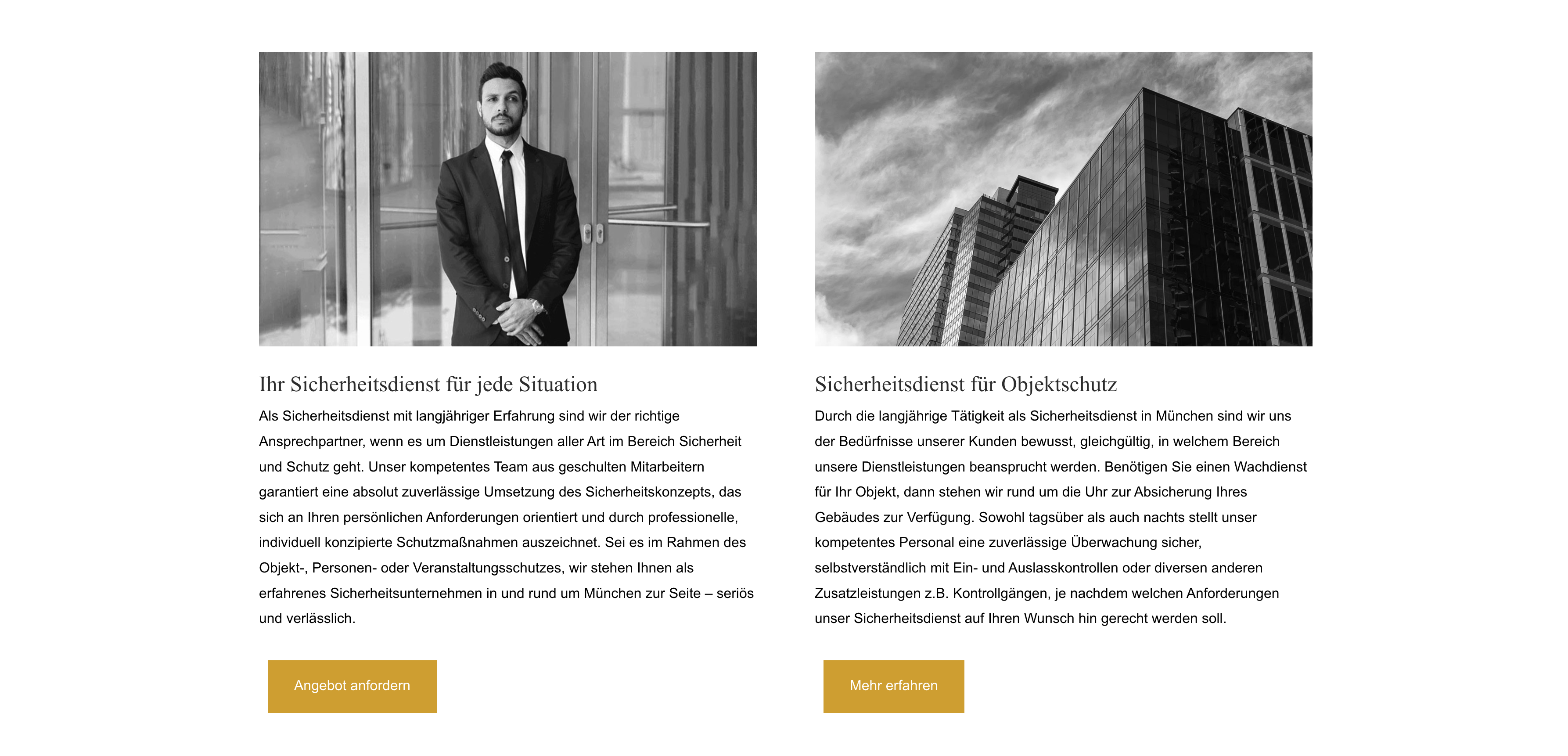 Ausschnitt 2 von 2 der Website von RSS Security GmbH, München