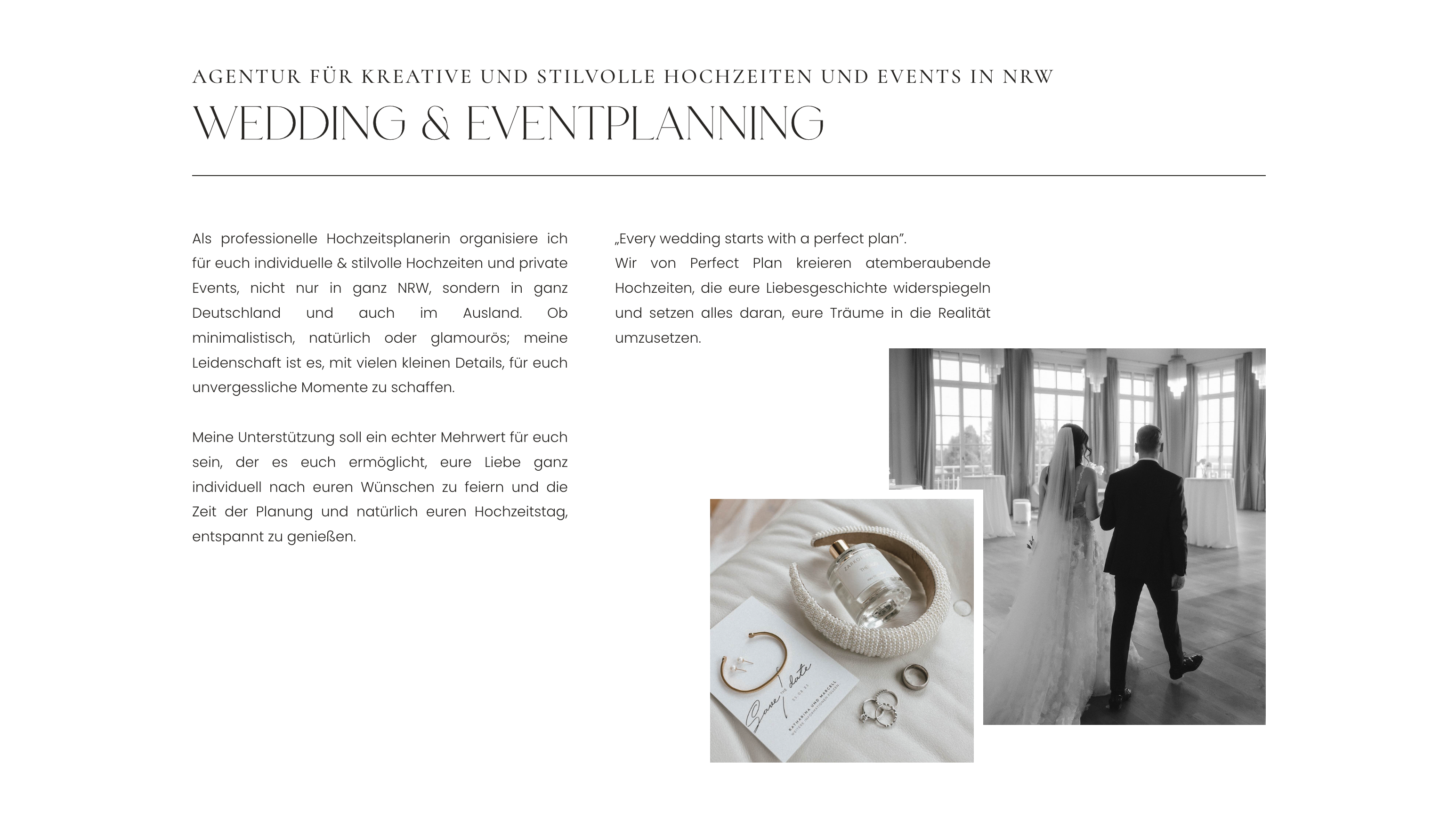 Ausschnitt 1 von 2 der Website von Perfect Plan – Weddings & Events, Aachen