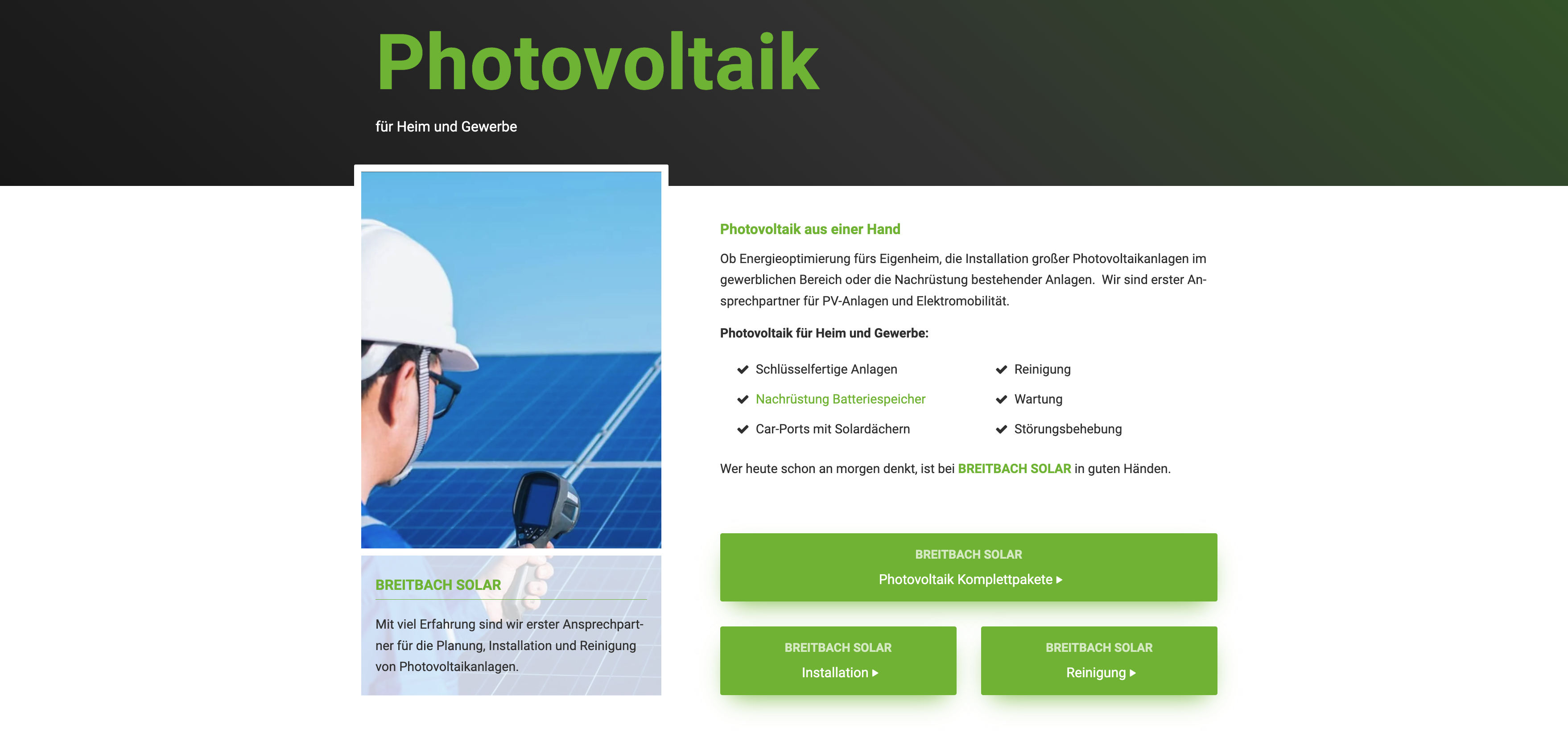 Ausschnitt 1 von 2 der Website von Elektrotechnik Alexander Breitbach GmbH, Rhein-Sieg-Kreis