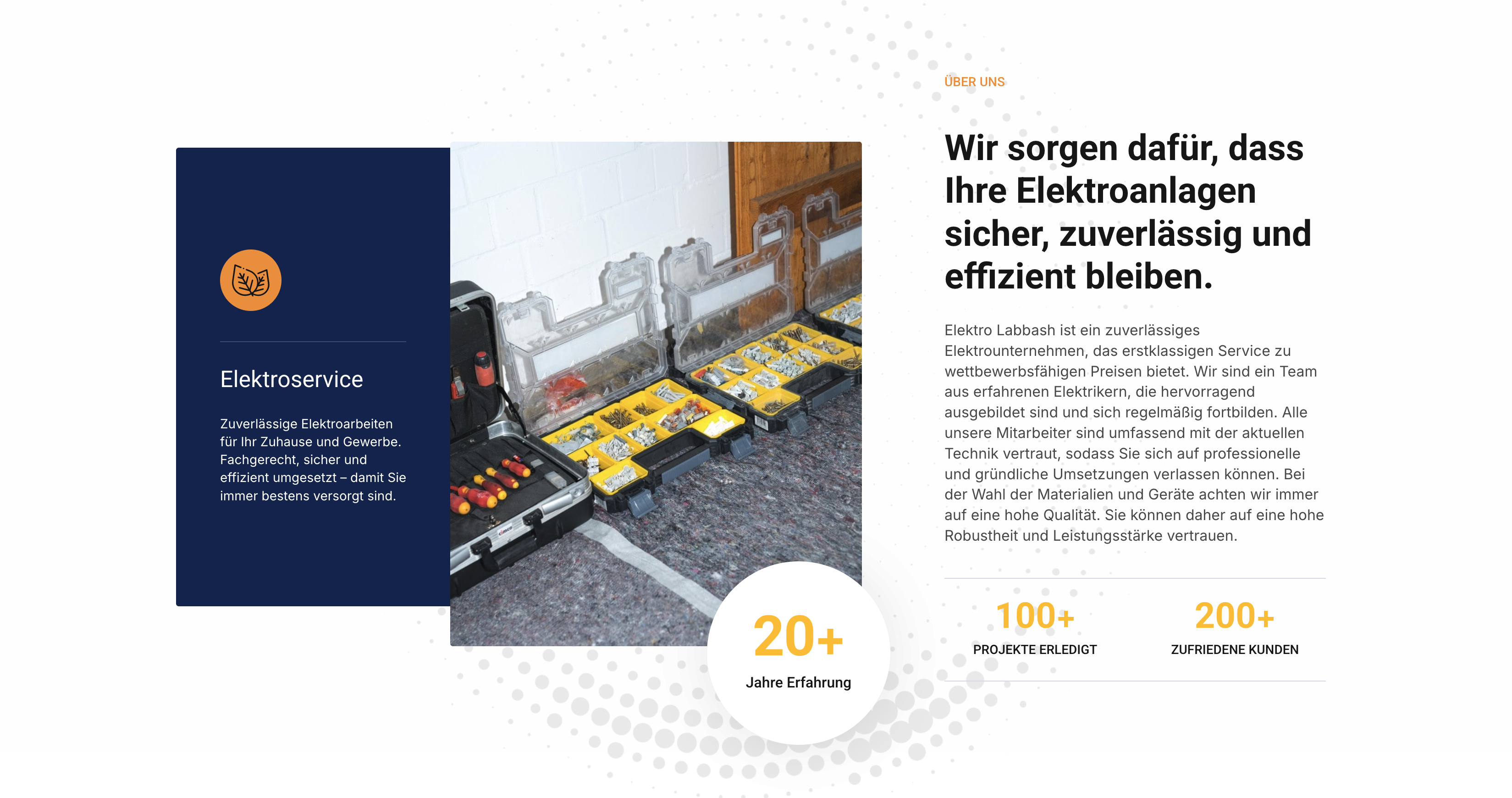 Ausschnitt 1 von 2 der Website von Elektrolabbash, Bremen