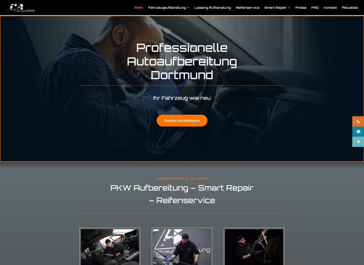 https://ca-aufbereitung.de/ Screenshot der Seite