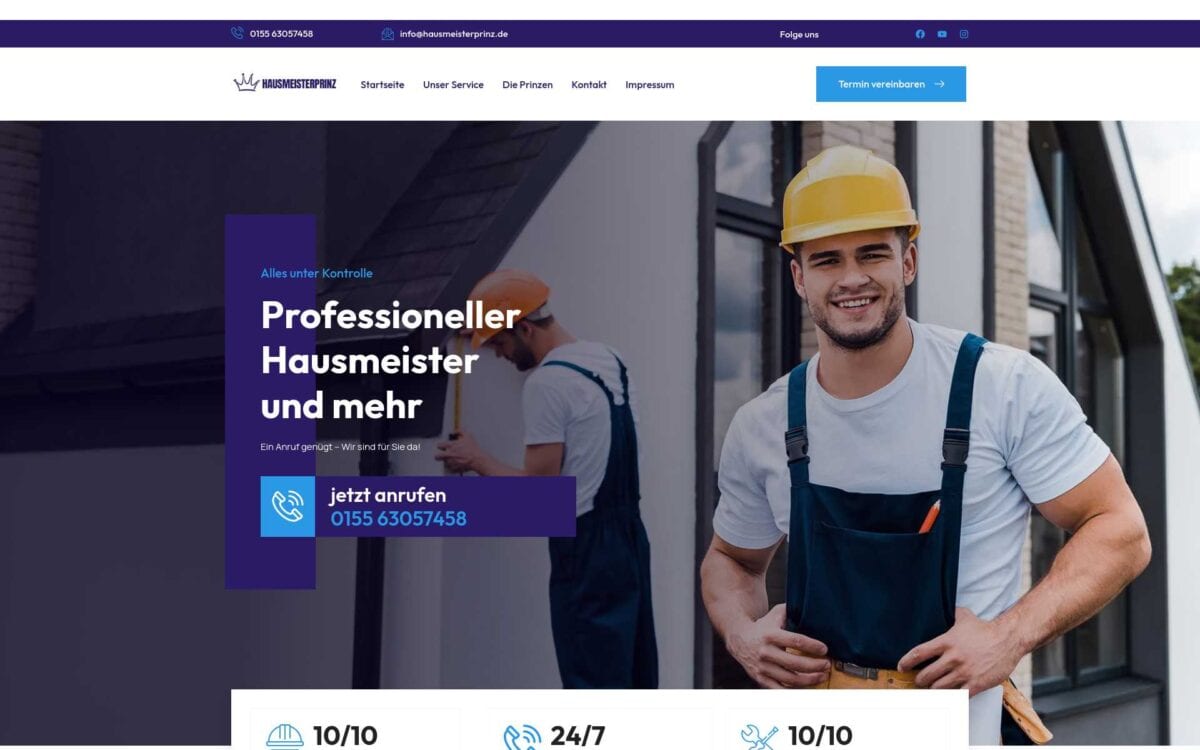 https://hausmeisterprinz.de/ Screenshot der Seite
