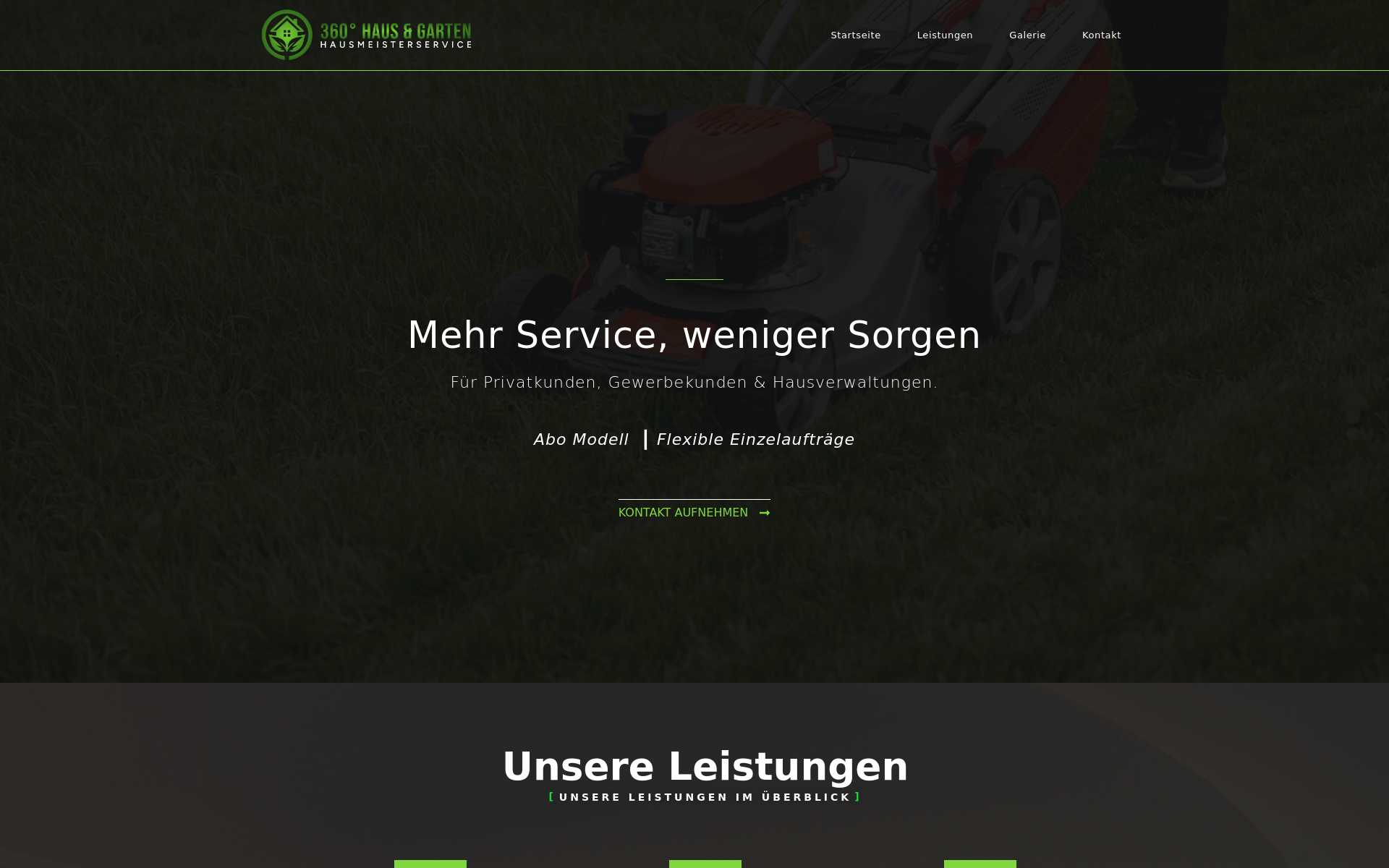 https://360hausmeisterservice.de/ Screenshot der Seite