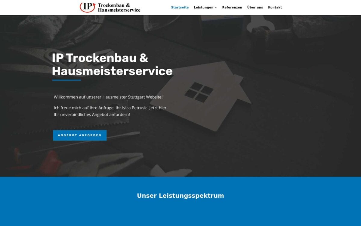 https://hausmeisterstuttgart.de/ Screenshot der Seite