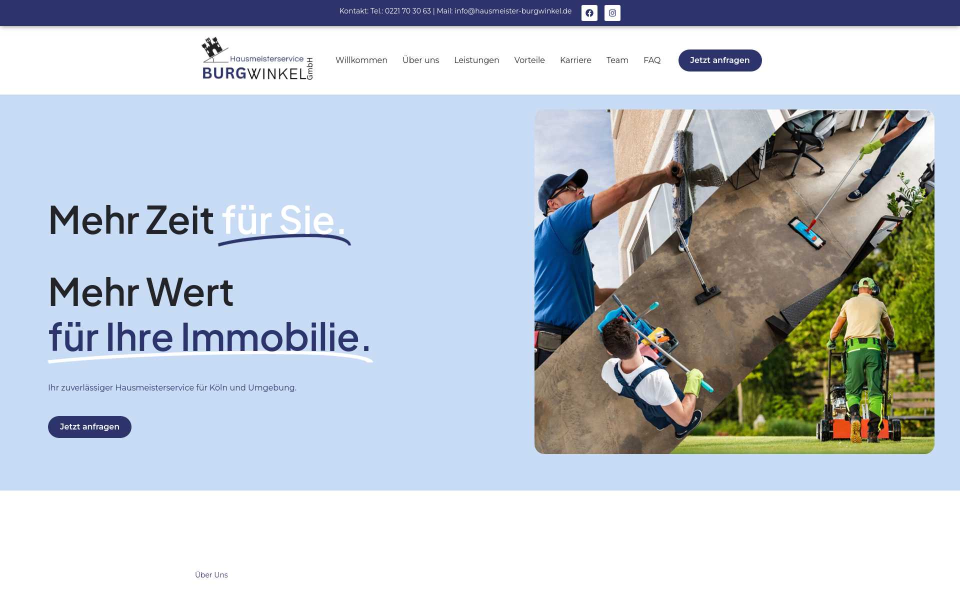 https://hausmeister-burgwinkel.de/ Screenshot der Seite